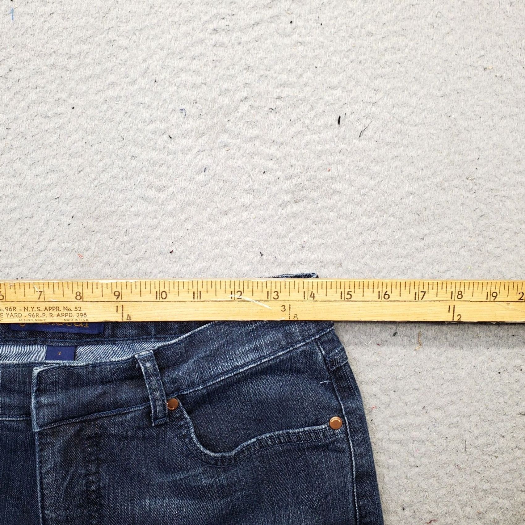 Denime Jeanstar Straight Jeans Womens Size 8 Blue Denim Stretch Comfort 5-Pocket Boho Whiskered Jeans Women 8 Blue Denim Stretch Comfort Regular Fit Size 30" / US 8 / IT 44 - 6 Thumbnail