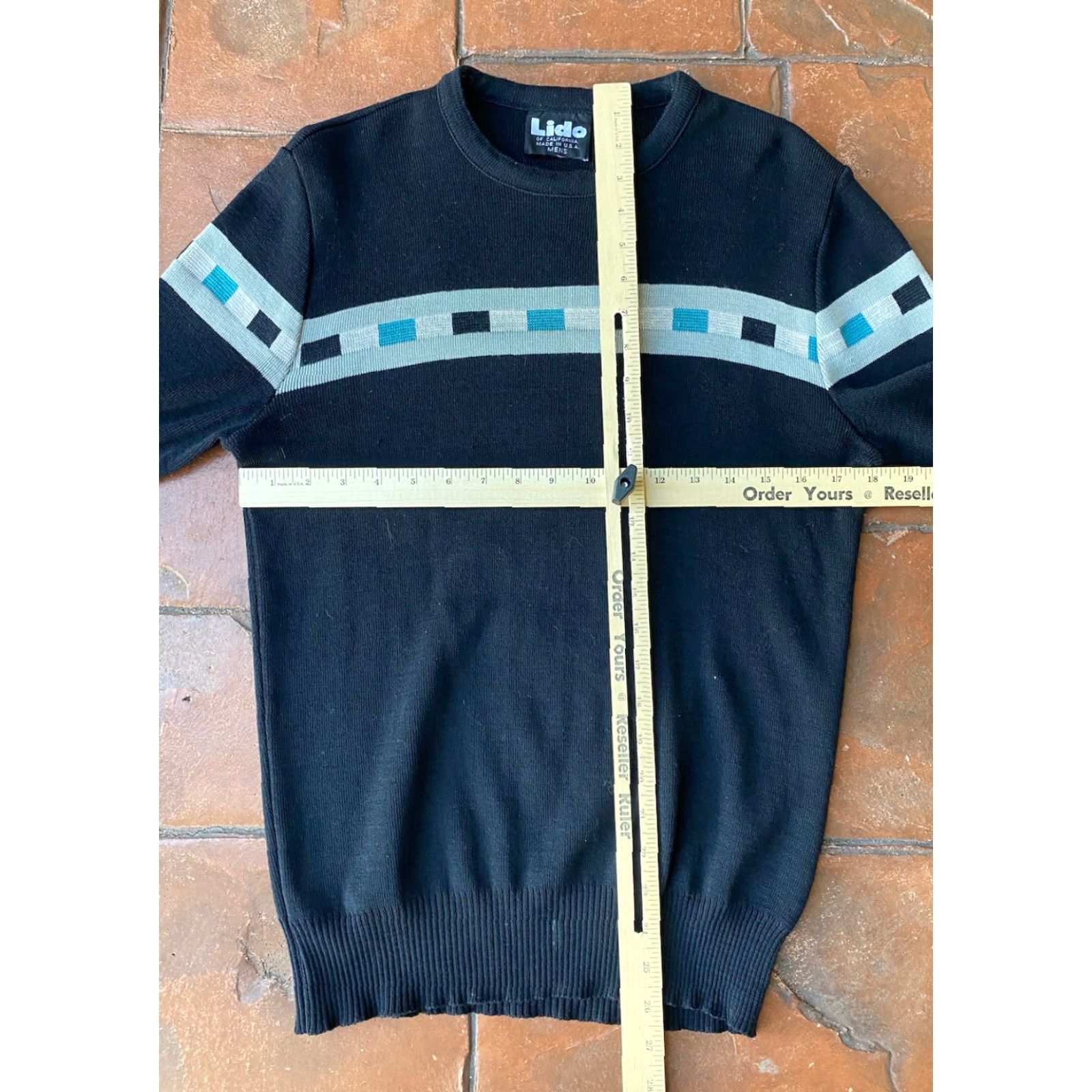 Vintage VINTAGE LIDO Sweater Geometric Wool Crewneck Men's M Black 80s California Logo Modern Regular Fold-in Casual Mens Size US M / EU 48-50 / 2 - 6 Thumbnail
