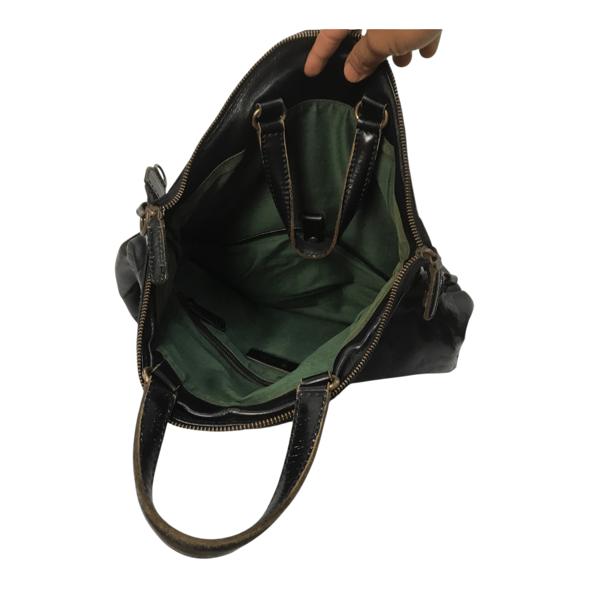 Genuine Leather Griff Black Leather Bag Size ONE SIZE - 2 Thumbnail