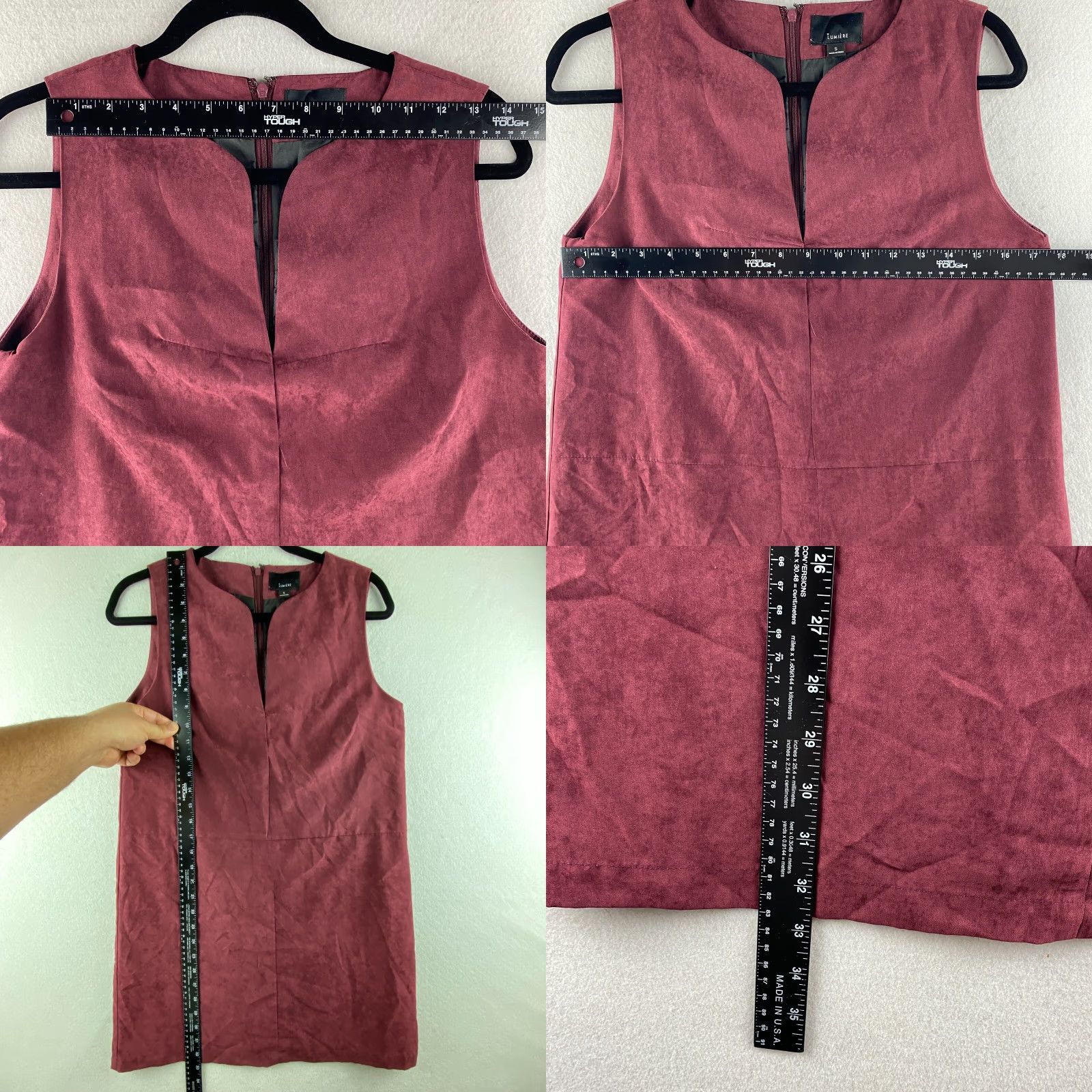 Vintage Lumiere Dress Womens Small S Red Shift Cocktail Lined Knee Length Sleeveless Size S / US 4 / IT 40 - 8 Thumbnail