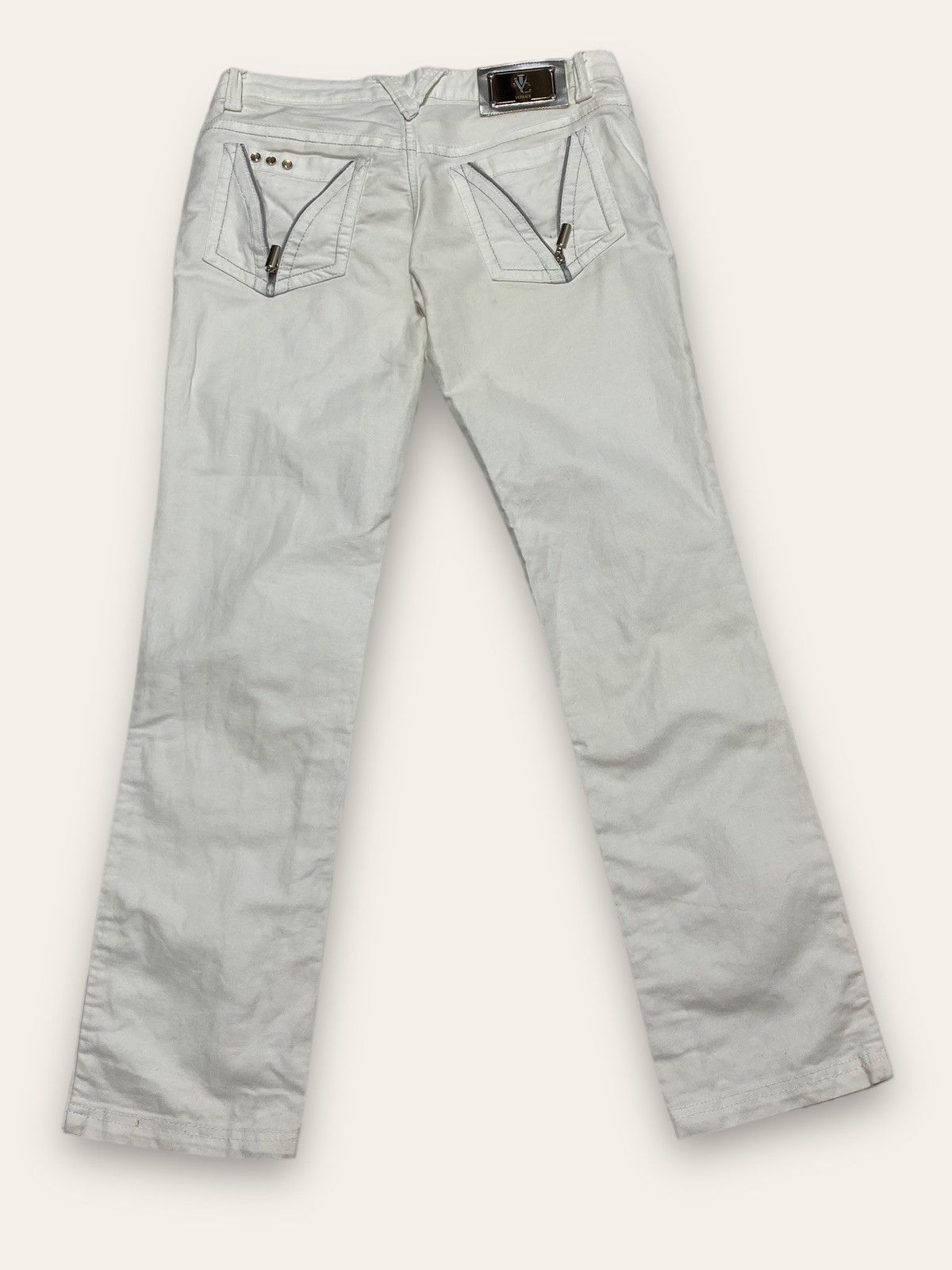 Versace Vintage VERSACE JEANS COUTURE White Denim Jeans Y2K Size US 30 / EU 46 - 1 Thumbnail