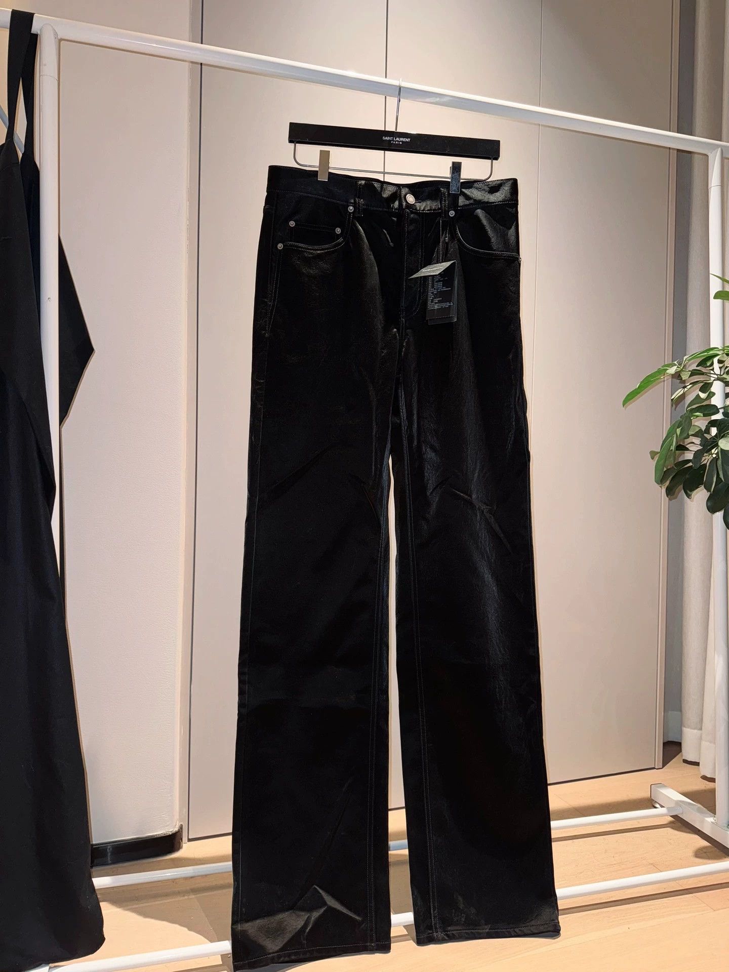 Saint Laurent Paris SLP 23FW Runway Calfskin Water Ripple Bootcut Unisex Size US 28 / EU 44 - 1 Thumbnail