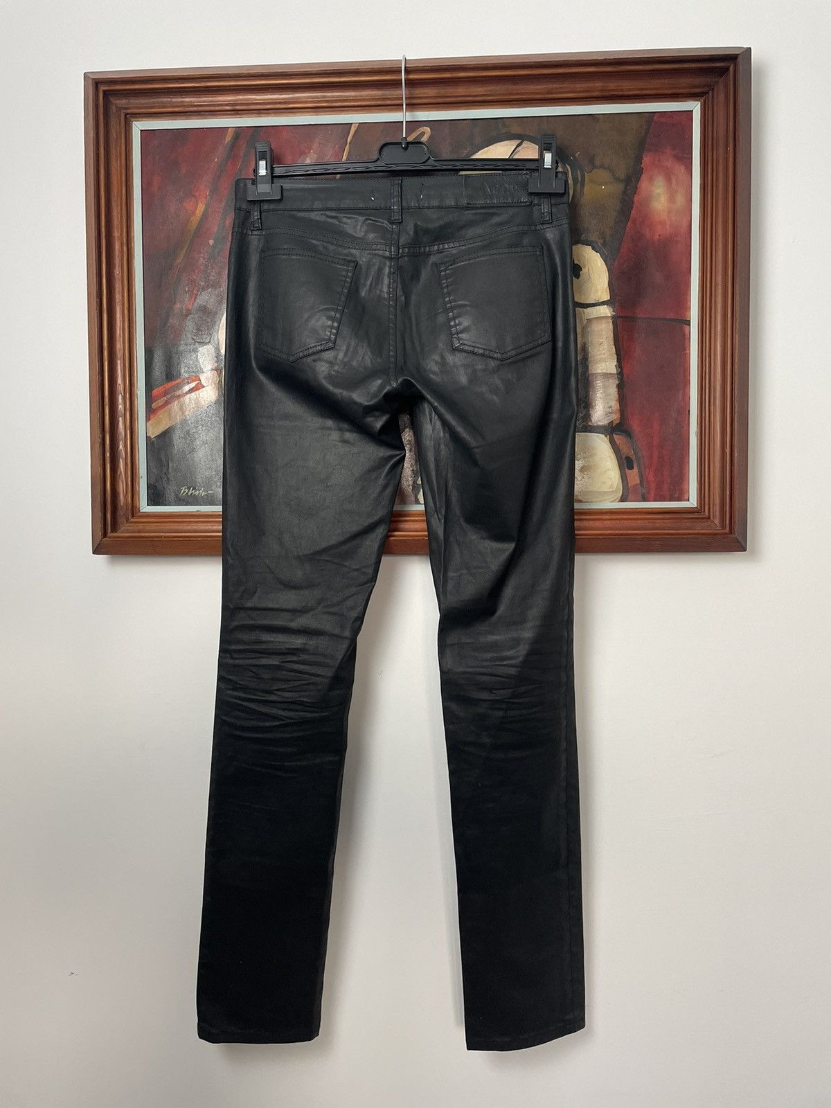 Acne Studios Acne Studios Waxed Black Pant Designer Luxury High Quality Size 34" / US 12 / IT 48 - 2 Thumbnail