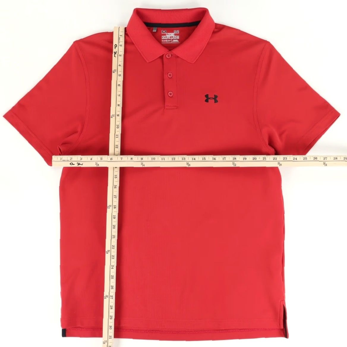 Under Armour Under Armour Heatgear Loose Stretch Polyester Solid Polo Shirt Red Men's L Size US L / EU 52-54 / 3 - 3 Thumbnail