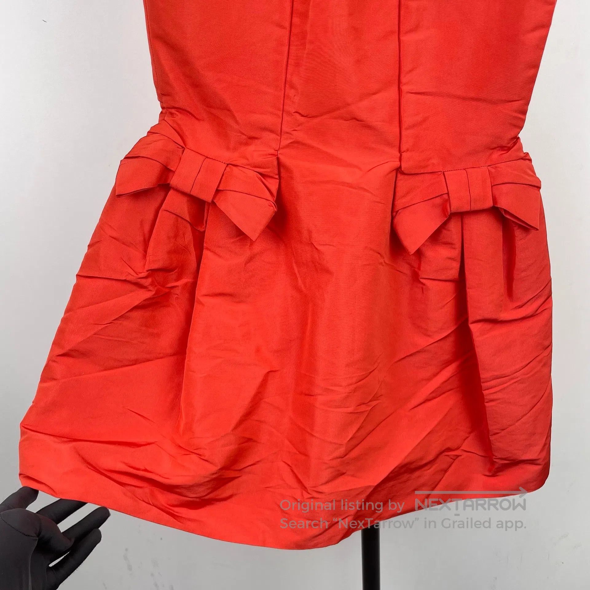 Valentino Valentino Red Elegant Mini Dress with Bow at Waist Size 40 Size S / US 4 / IT 40 - 3 Thumbnail