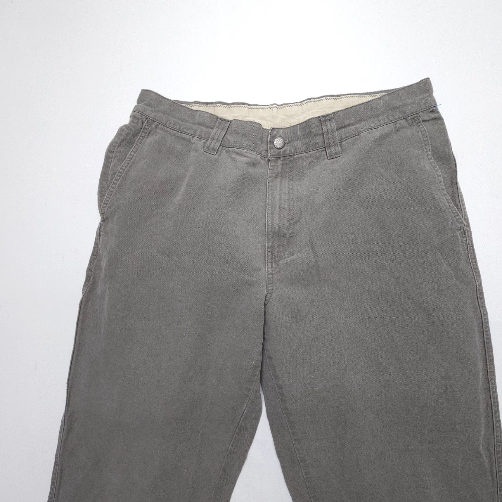 Vintage Columbia Pants Mens 36x30 Inseam Green Canvas Utility Straight Front Work Casual Travel 90s Theme American Size US 36 / EU 52 - 3 Thumbnail