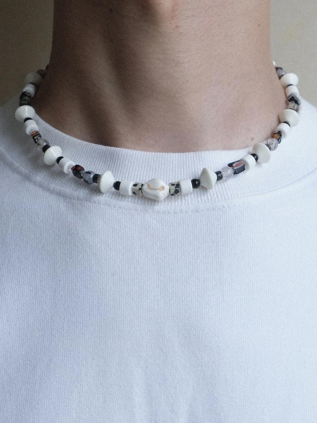 Handmade Handmade Holiday Vibe Dalmation Stone Beaded Necklace 16.1in Size ONE SIZE - 8 Thumbnail