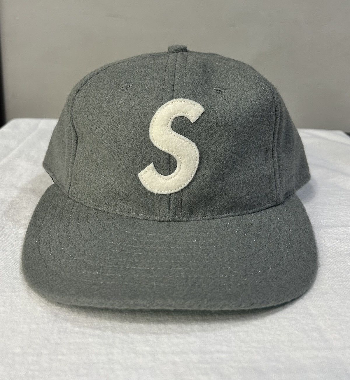 Supreme Supreme Boiled Wool “S” Logo Grey Cap / Hat Size 7 3/8 NEW Size ONE SIZE - 1 Thumbnail