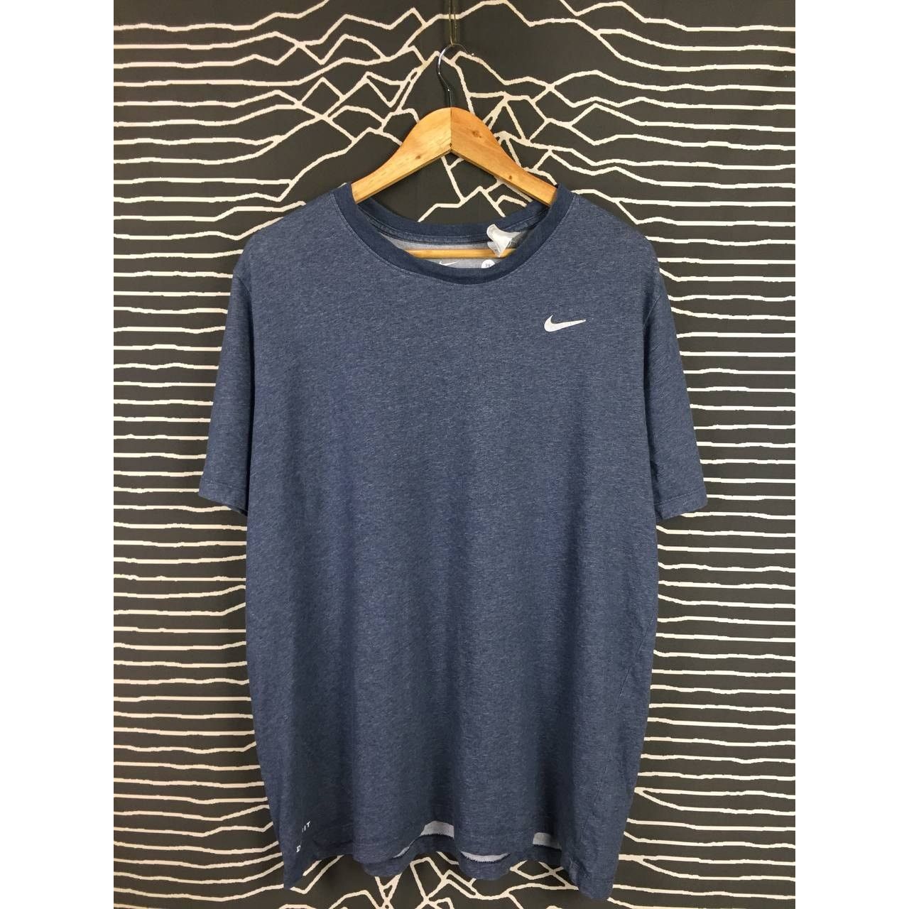 Nike Nike Dri-Fit Swoosh Logo Heather Blue Athletic Tee Size US XL / EU 56 / 4 - 1 Thumbnail