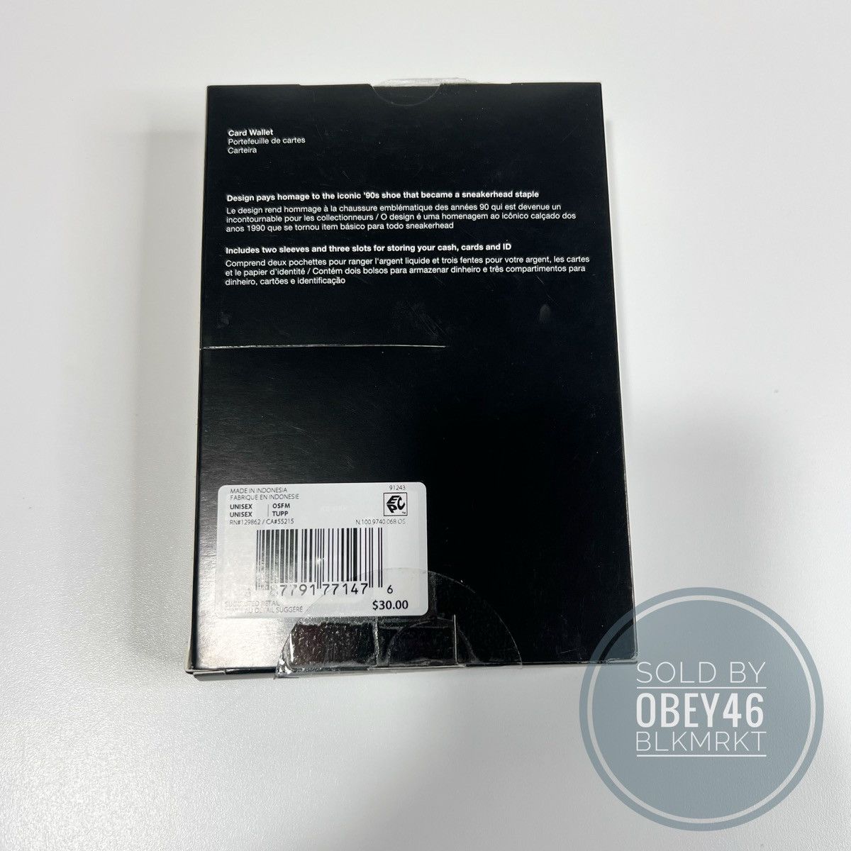 Nike Nike Air Max 90 Card Wallet Grey White Infared Size ONE SIZE - 3 Thumbnail