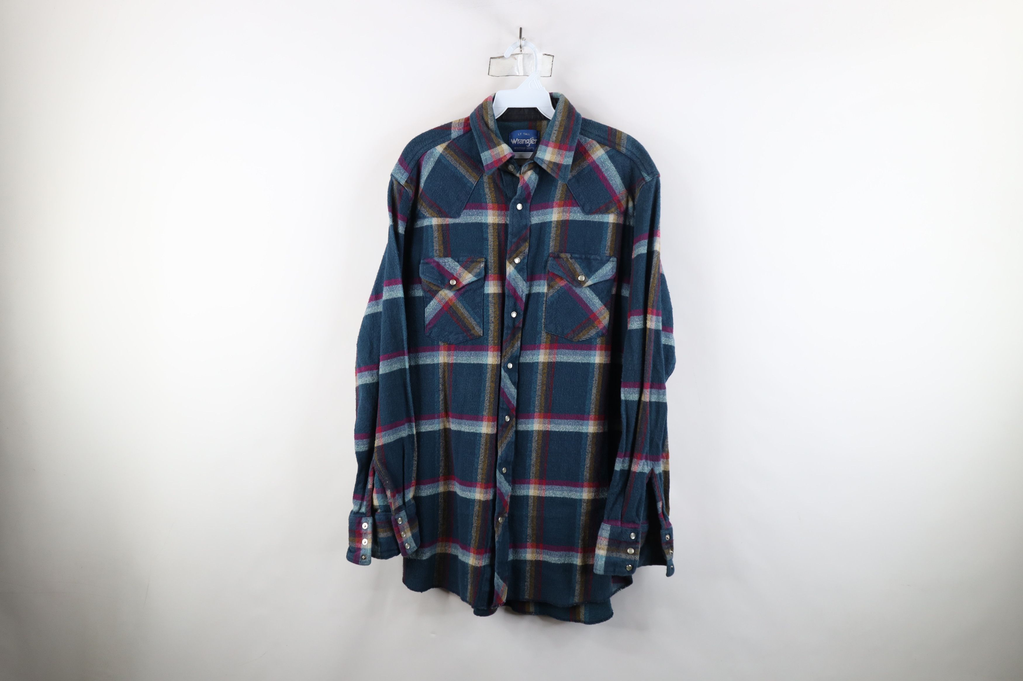 Vintage × Wrangler Vintage 90s Wrangler Heavyweight Flannel Snap Button Shirt Size US L / EU 52-54 / 3 - 1 Thumbnail