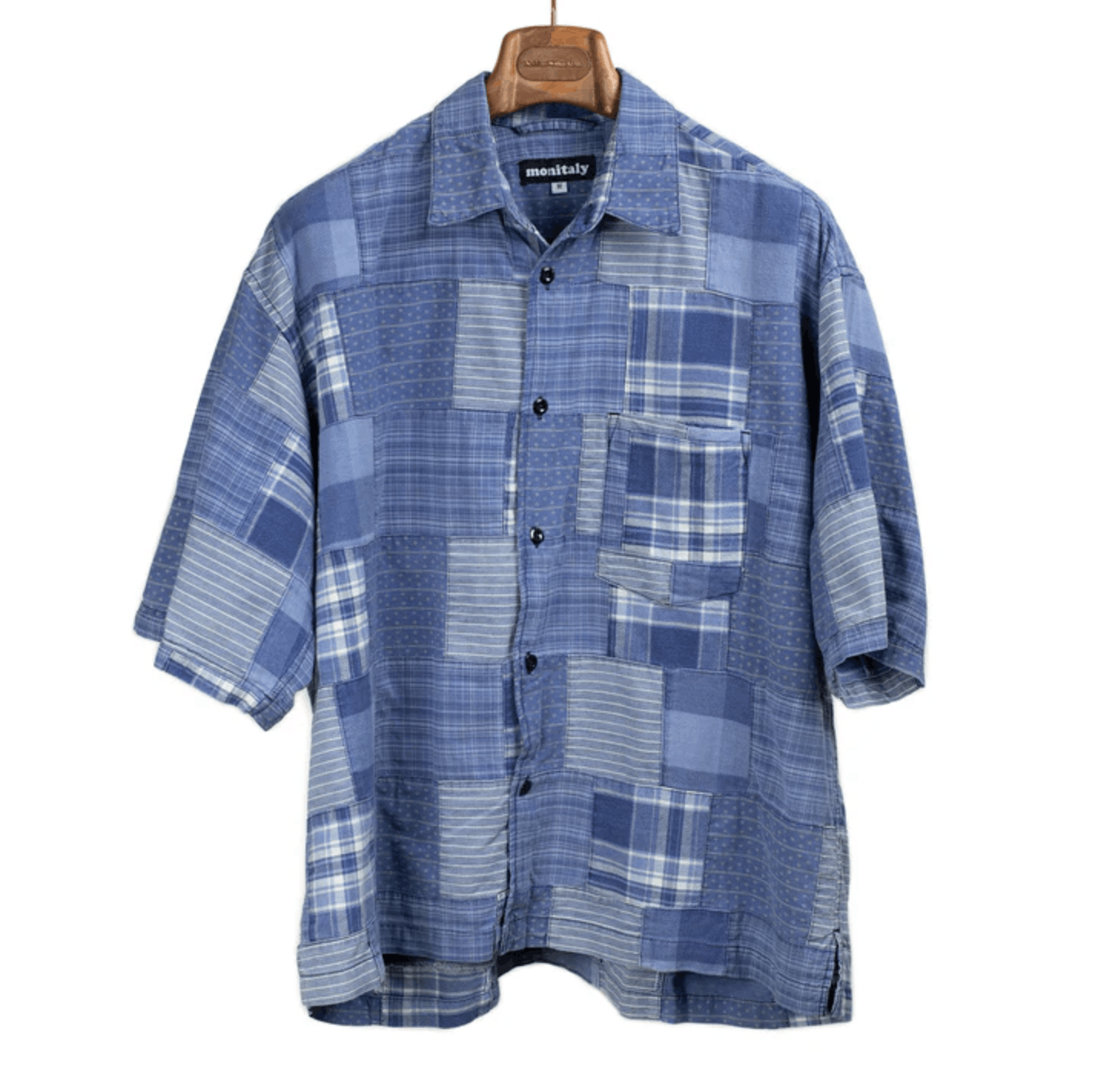 Monitaly Monitaly Short Sleeved Shirt Indigo Patchwork M Size US M / EU 48-50 / 2 - 4 Thumbnail