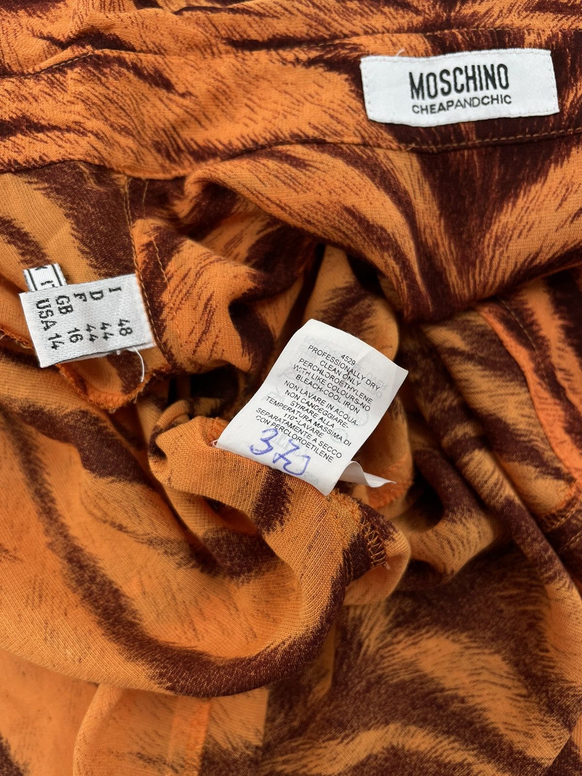 Boutique Moschino × Love Moschino × Moschino VTG 90’s Leopard Print Zebra Animal Long Sleeve Shirt Blouse Top Size XL / US 12-14 / IT 48-50 - 13 Thumbnail