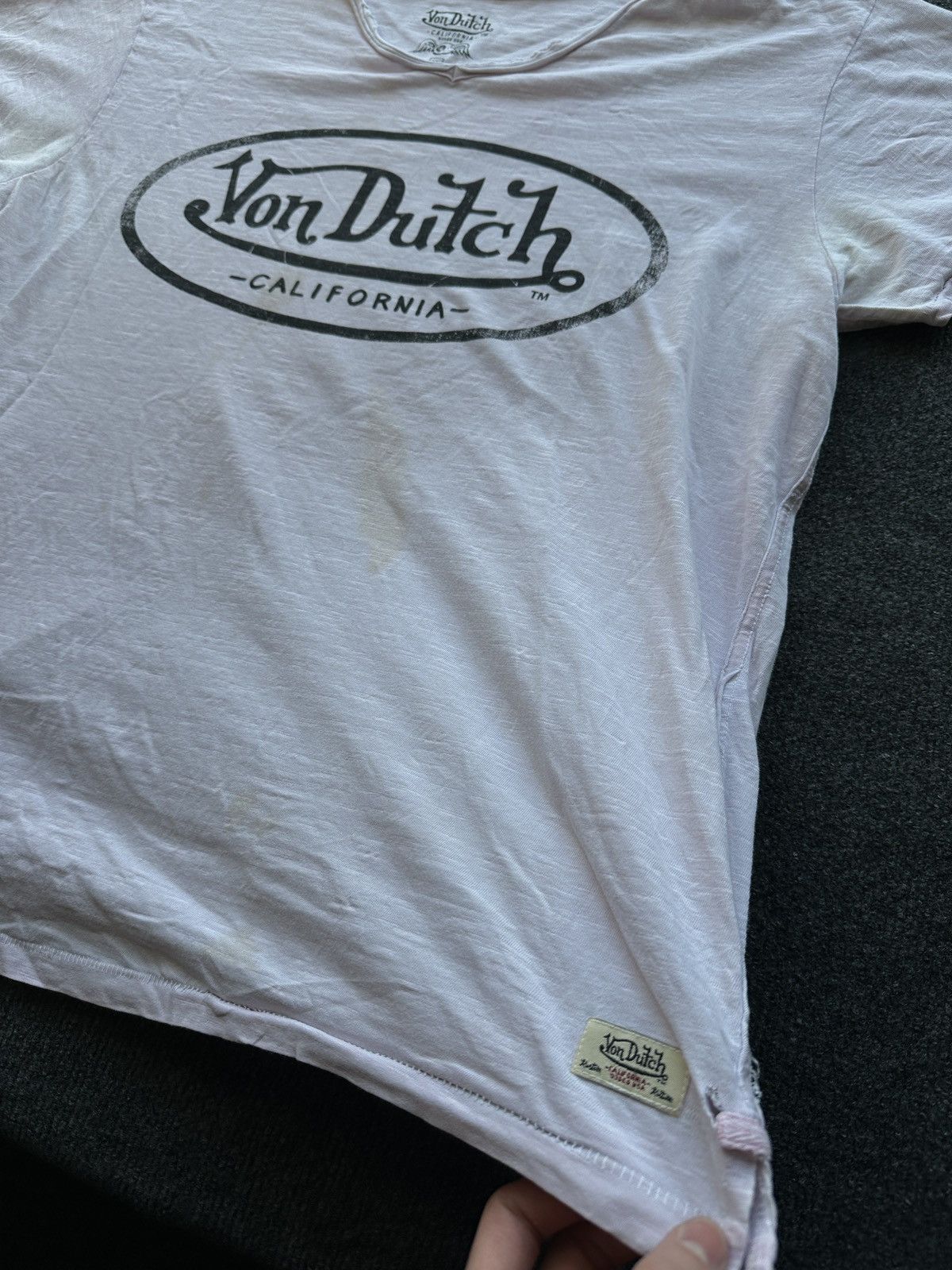 Von Dutch 🚨Y2K VON DUTCH BIG LOGO SUNFADED Y2K distressed style tee Size US XL / EU 56 / 4 - 8 Thumbnail