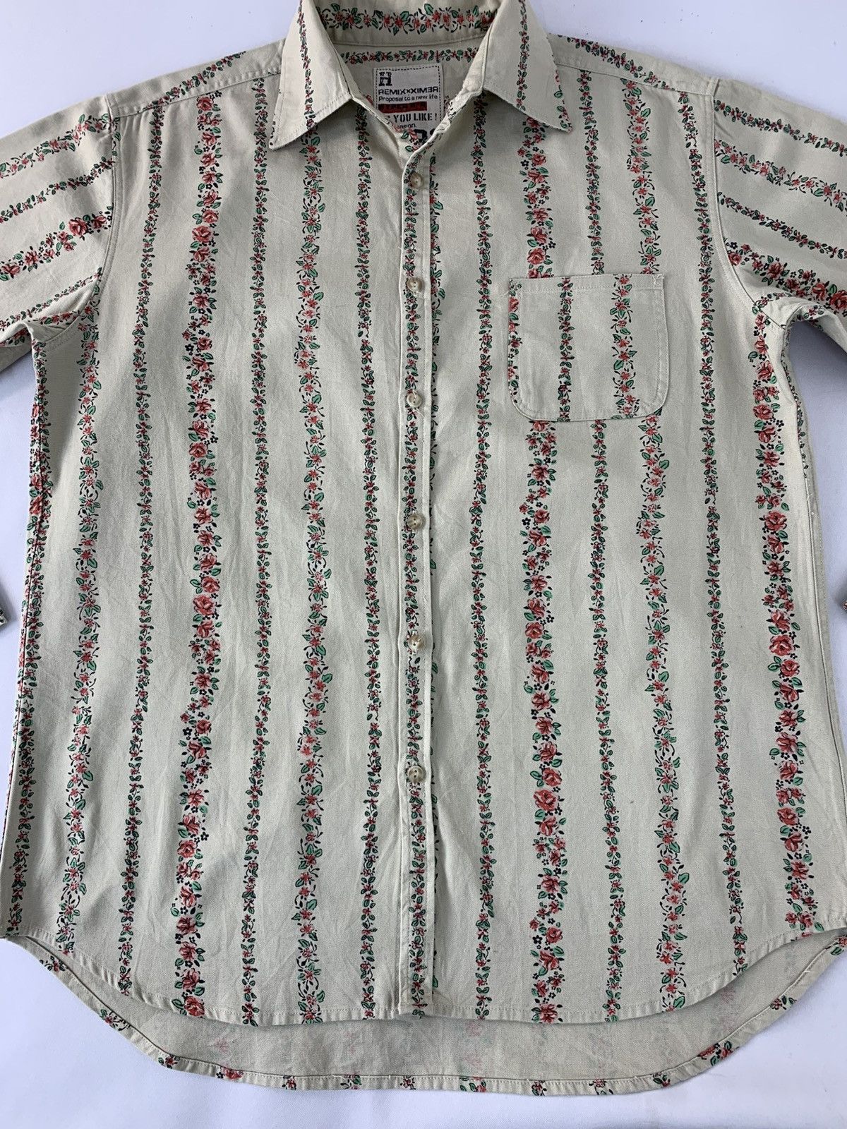 Other Hyper Remix Mainstream Striped Floral Button Up Shirt Size US L / EU 52-54 / 3 - 3 Thumbnail