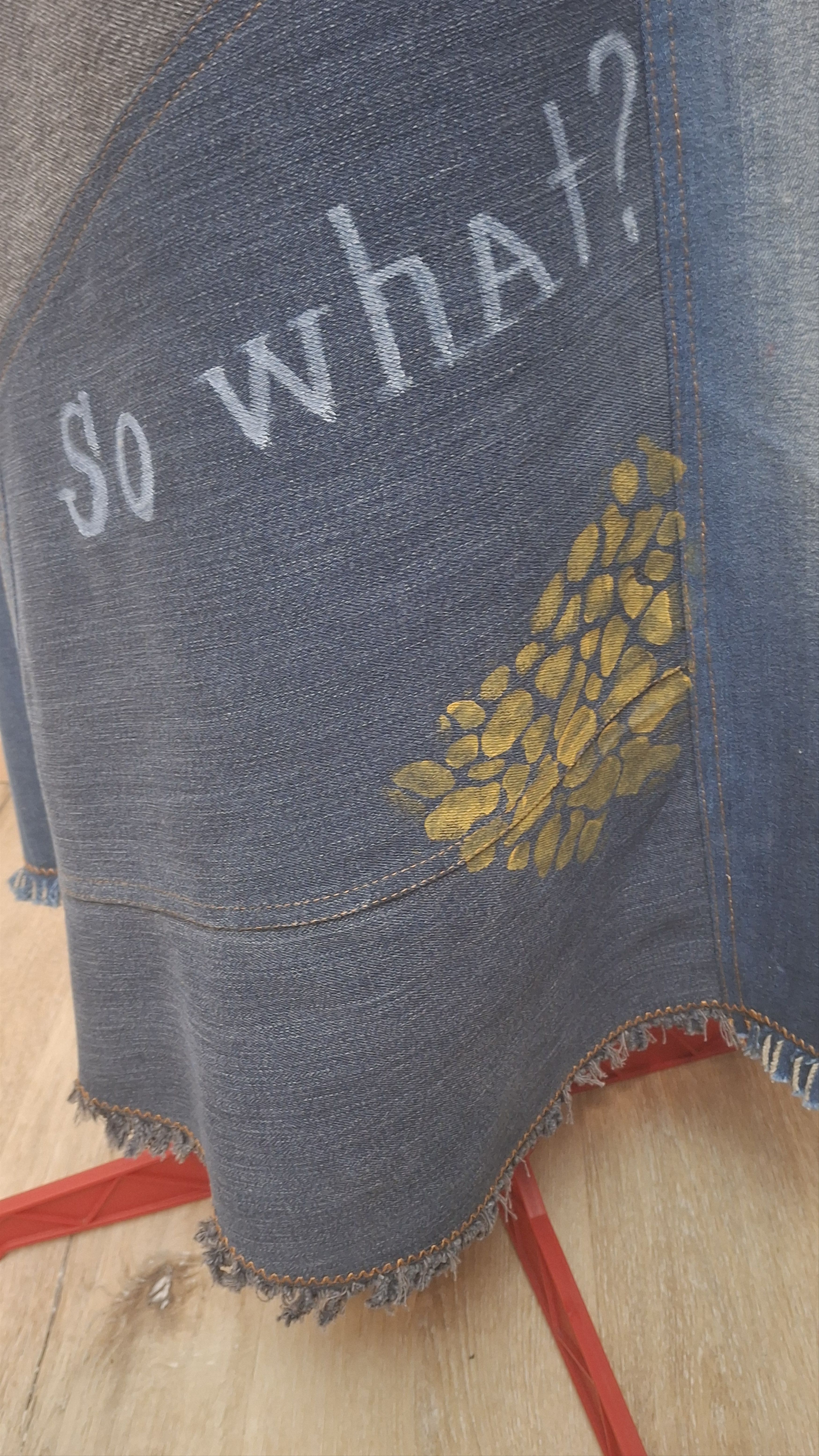 Handmade Reworked Denim Maxi Skirt M Size 32" / US 10 / IT 46 - 8 Thumbnail