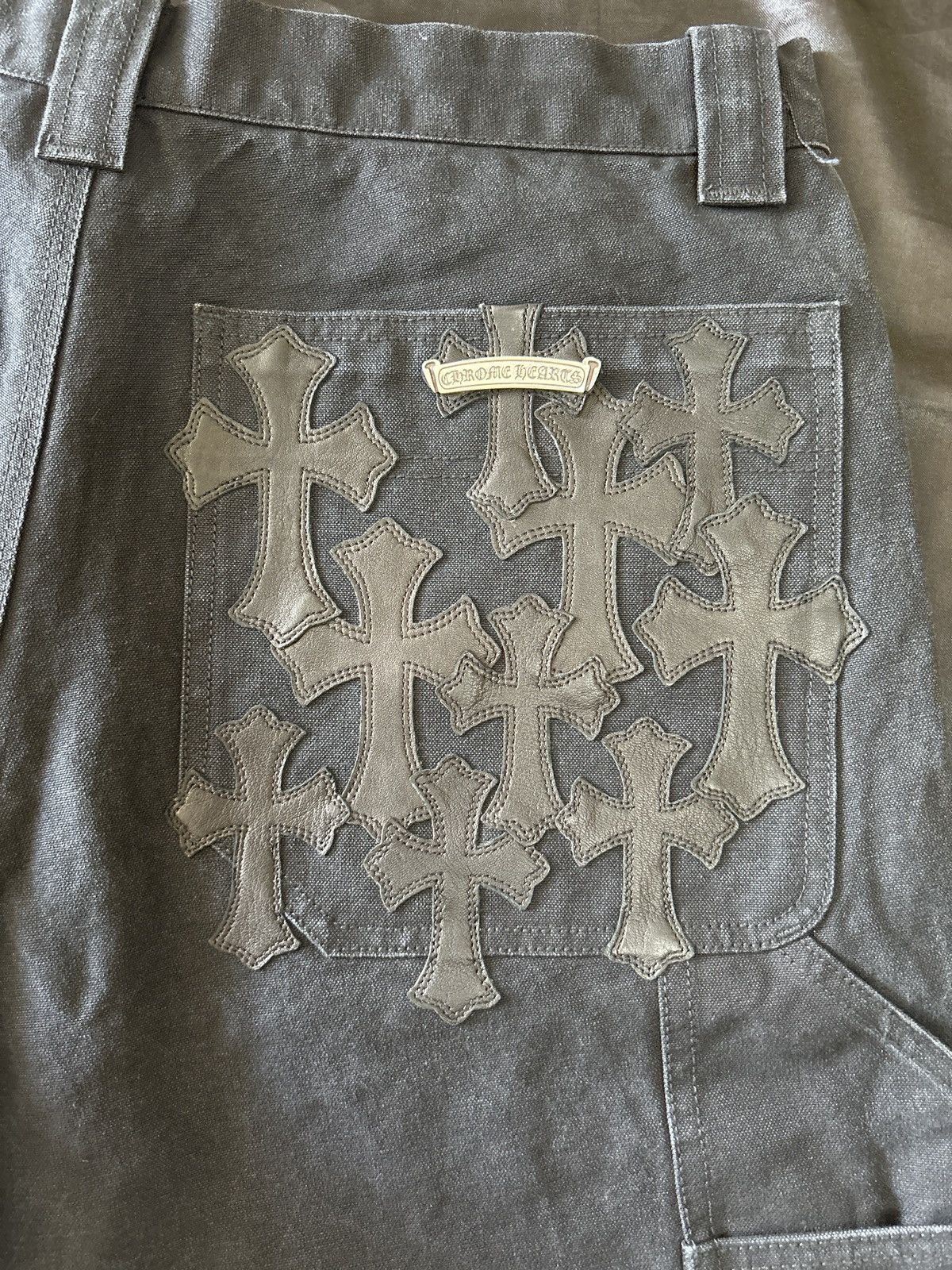 Chrome Hearts Chrome Hearts Double Knee Black Carpenter Shorts(10 Patches) Size US 34 / EU 50 - 5 Thumbnail