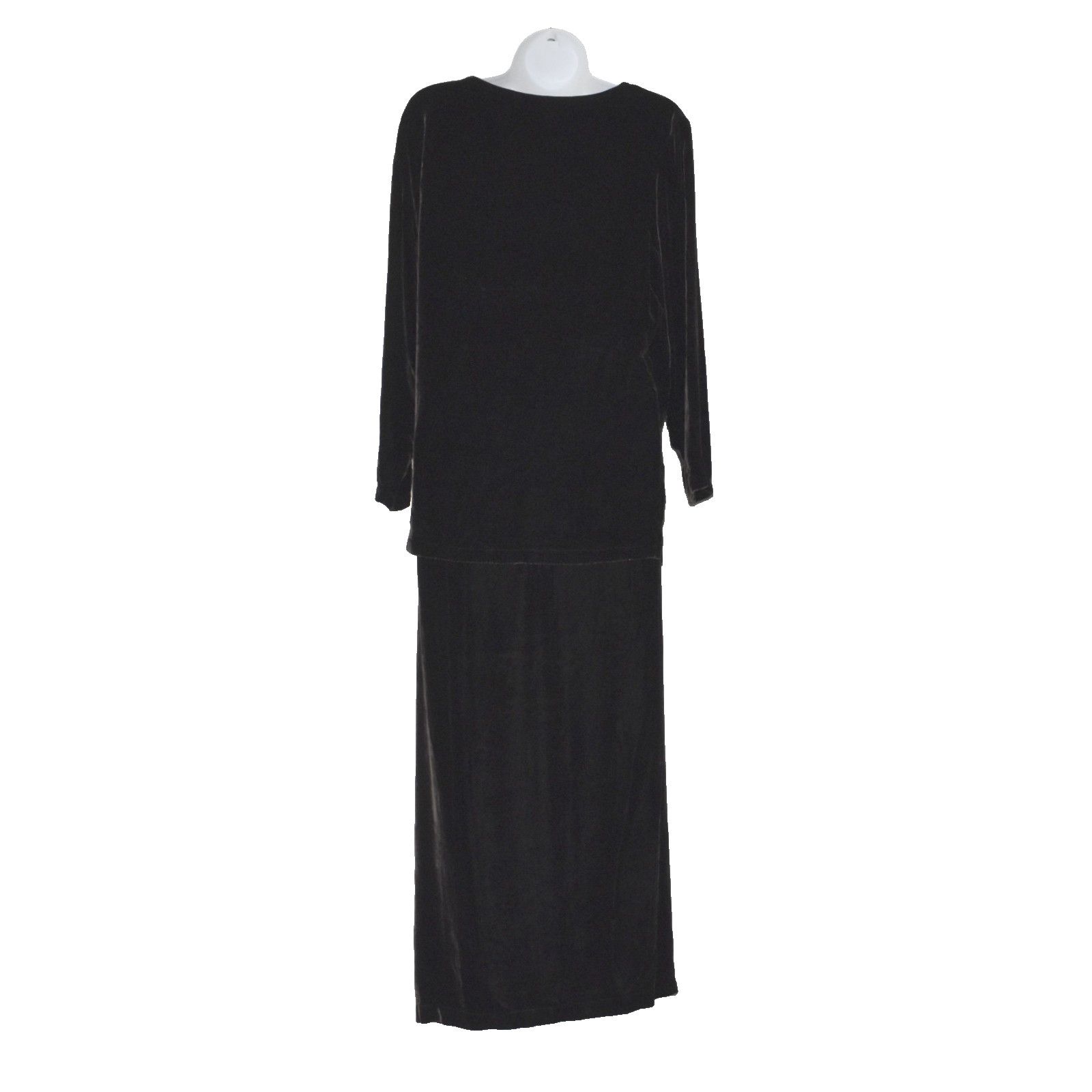 Eileen Fisher EILEEN FISHER Velvet LS Blouse And Wrap Skirt 2 Pc Set Sz M Size 30" / US 8 / IT 44 - 3 Thumbnail