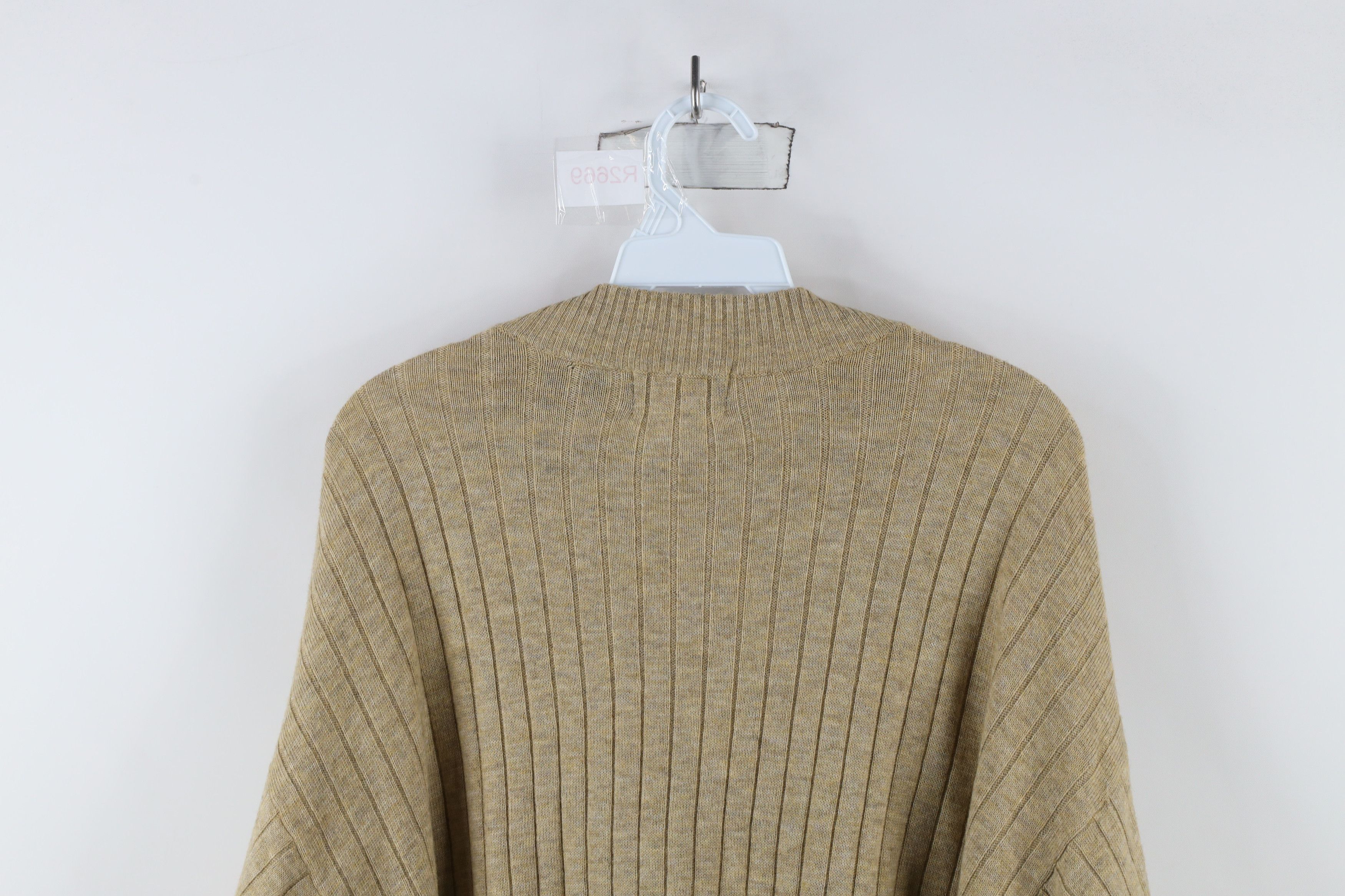 Vintage Vintage 90s Streetwear Wool Blend Ribbed Knit Sweater Beige Size US XL / EU 56 / 4 - 8 Thumbnail