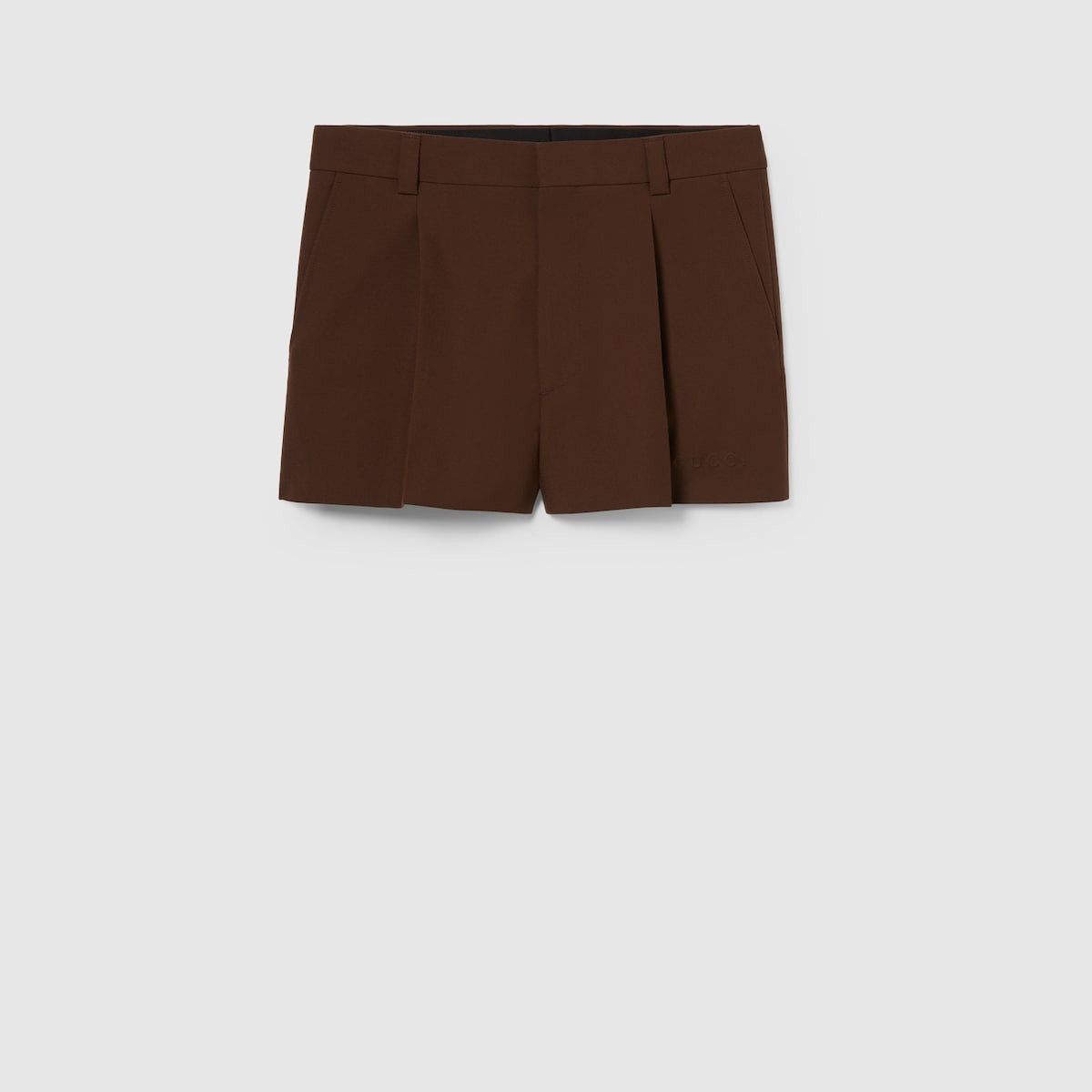 Gucci o1loc1c0226 819269 Wool Twill Shorts in Dark Brown Size US 36 / EU 52 - 1 Thumbnail
