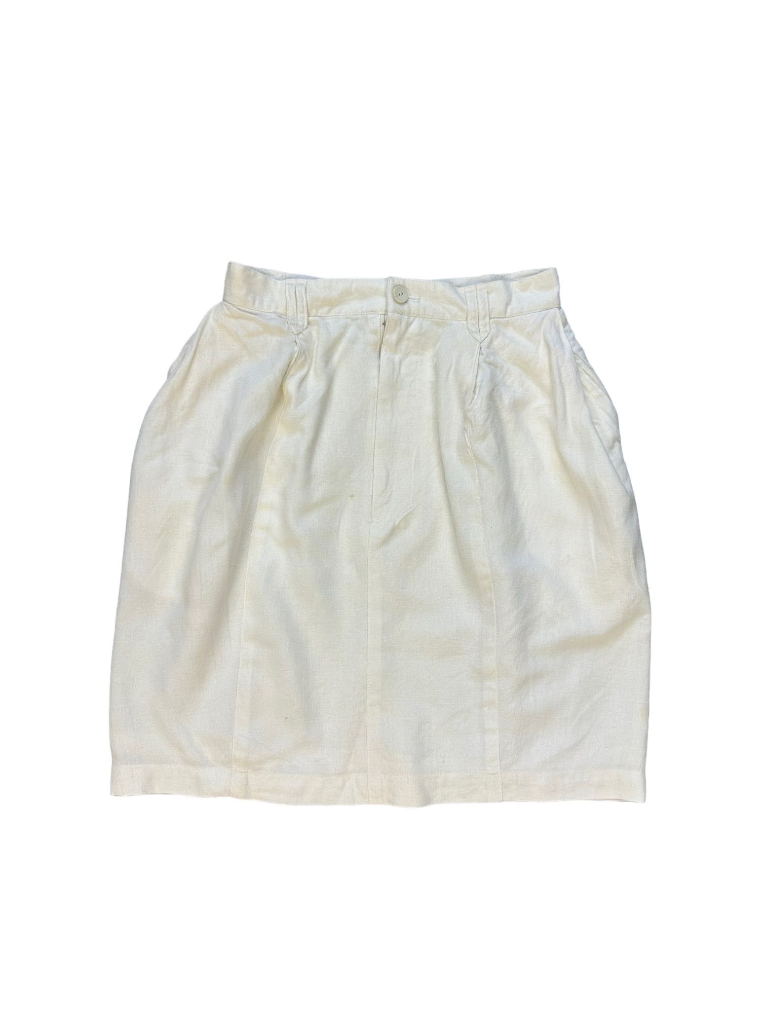 Issey Miyake 80's ISSEY MIYAKE CARE LABEL WHITE SKIRT #7911-189 Size 25" / US 0 / IT 36 - 1 Thumbnail