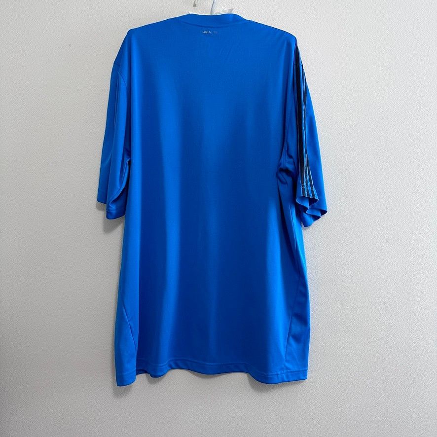 Adidas Adidas blue classic three stripe athletic shirt size XL Size US XL / EU 56 / 4 - 7 Thumbnail