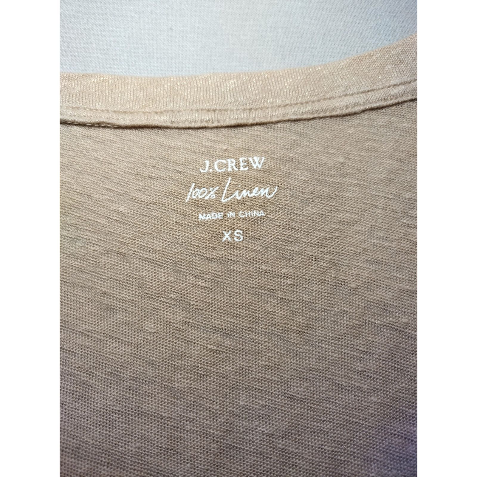 J.Crew J. Crew Womens 100% Linen T-Shirt Short Sleeve V-Neck Patch Size XS / US 0-2 / IT 36-38 - 9 Thumbnail