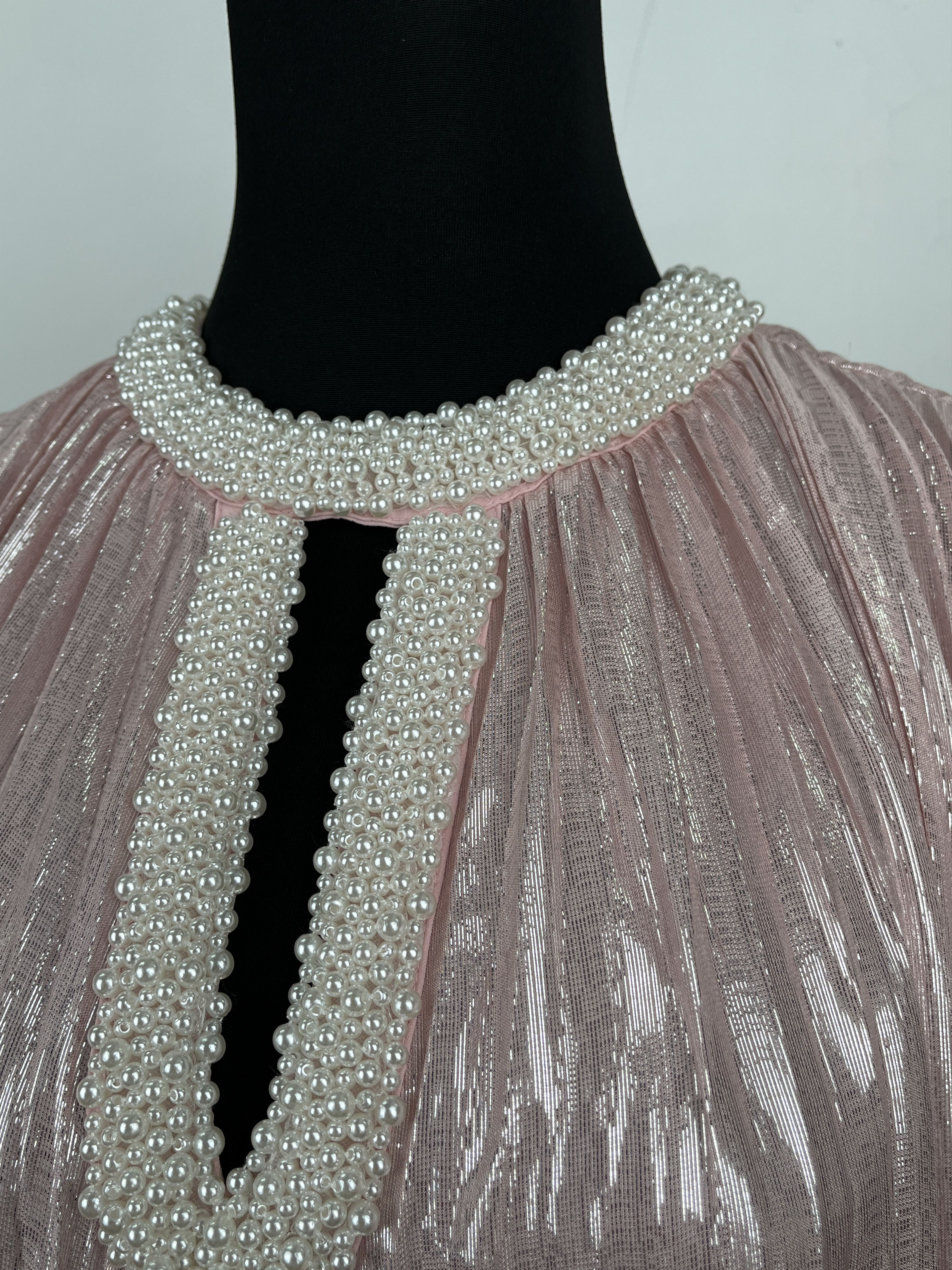 Self-Portrait Self-Portrait Pink Metallic Pearl Maxi Dress Size XS / US 0-2 / IT 36-38 - 5 Thumbnail