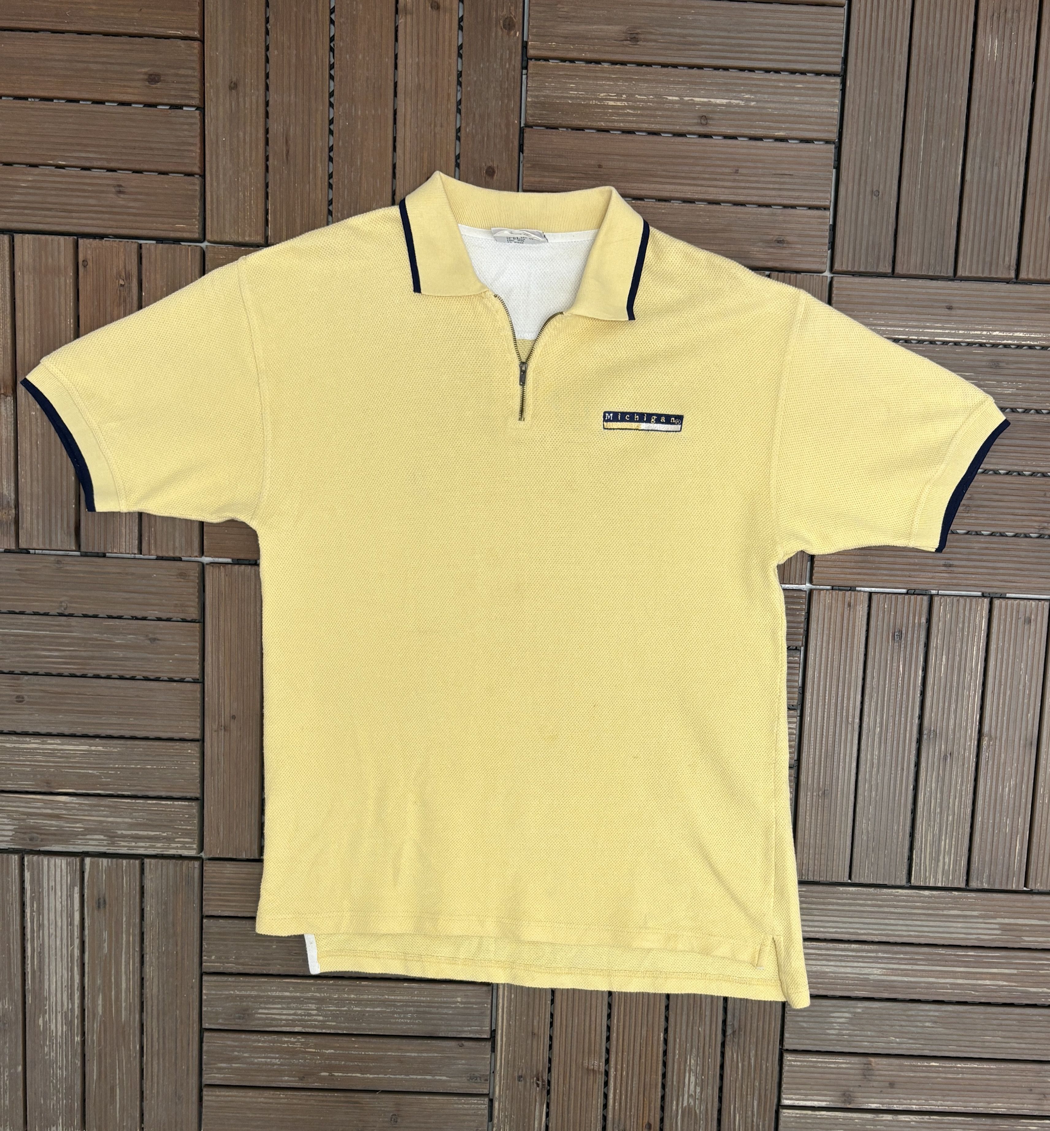 Vintage Michigan Wolverines Vintage Yellow Polo T-Shirt Tee Size US L / EU 52-54 / 3 - 1 Thumbnail