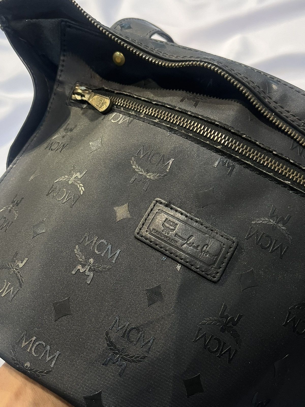 Designer × MCM × Vintage MCM 80’s MONOGRAM COATED CANVAS TOTE BAG BLACK Size ONE SIZE - 16 Thumbnail
