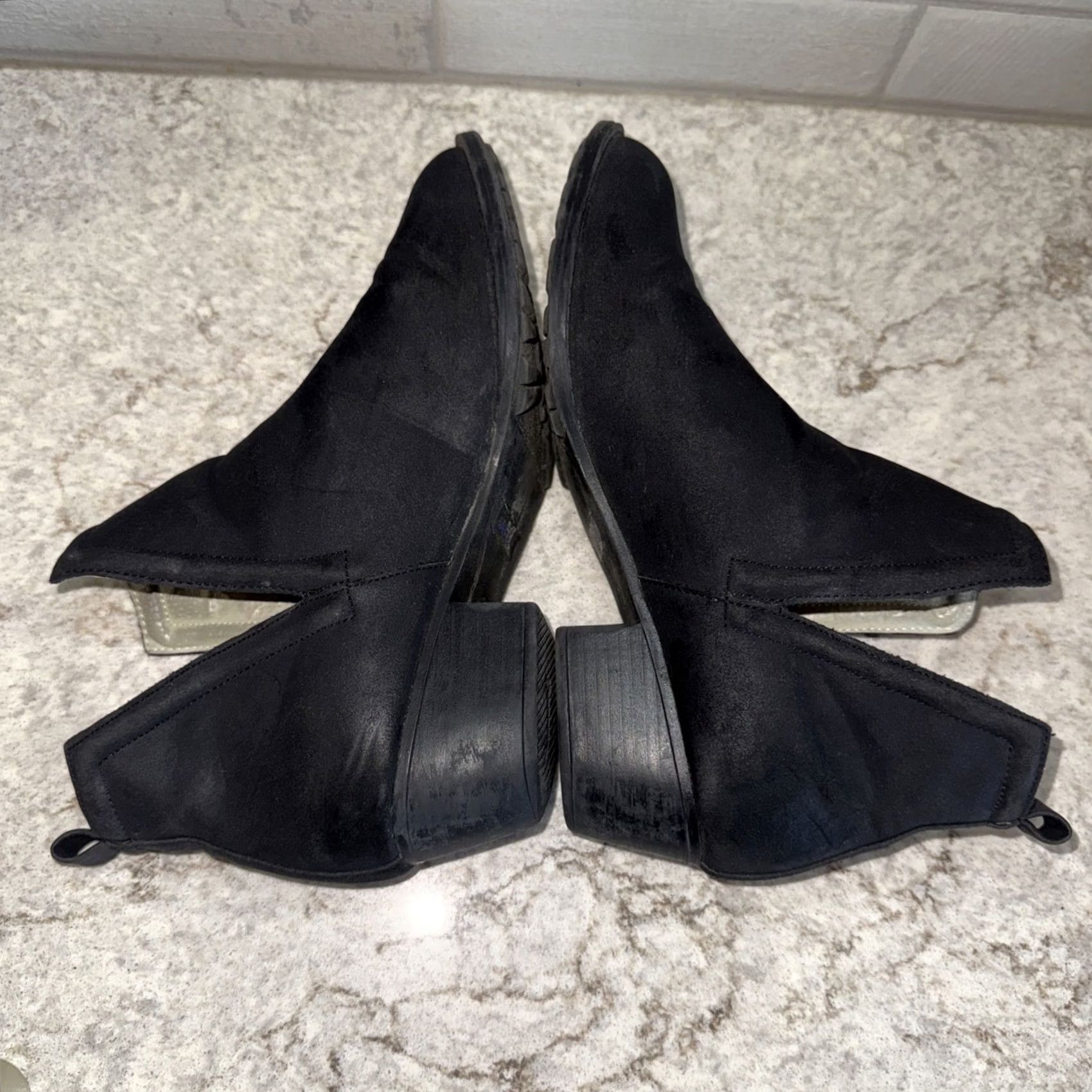 Parker JBU Parker Ankle Boots Black Floral Embroidery Women's 9 M Slit Side High Heel Bootie Size US 9 / IT 39 - 6 Thumbnail