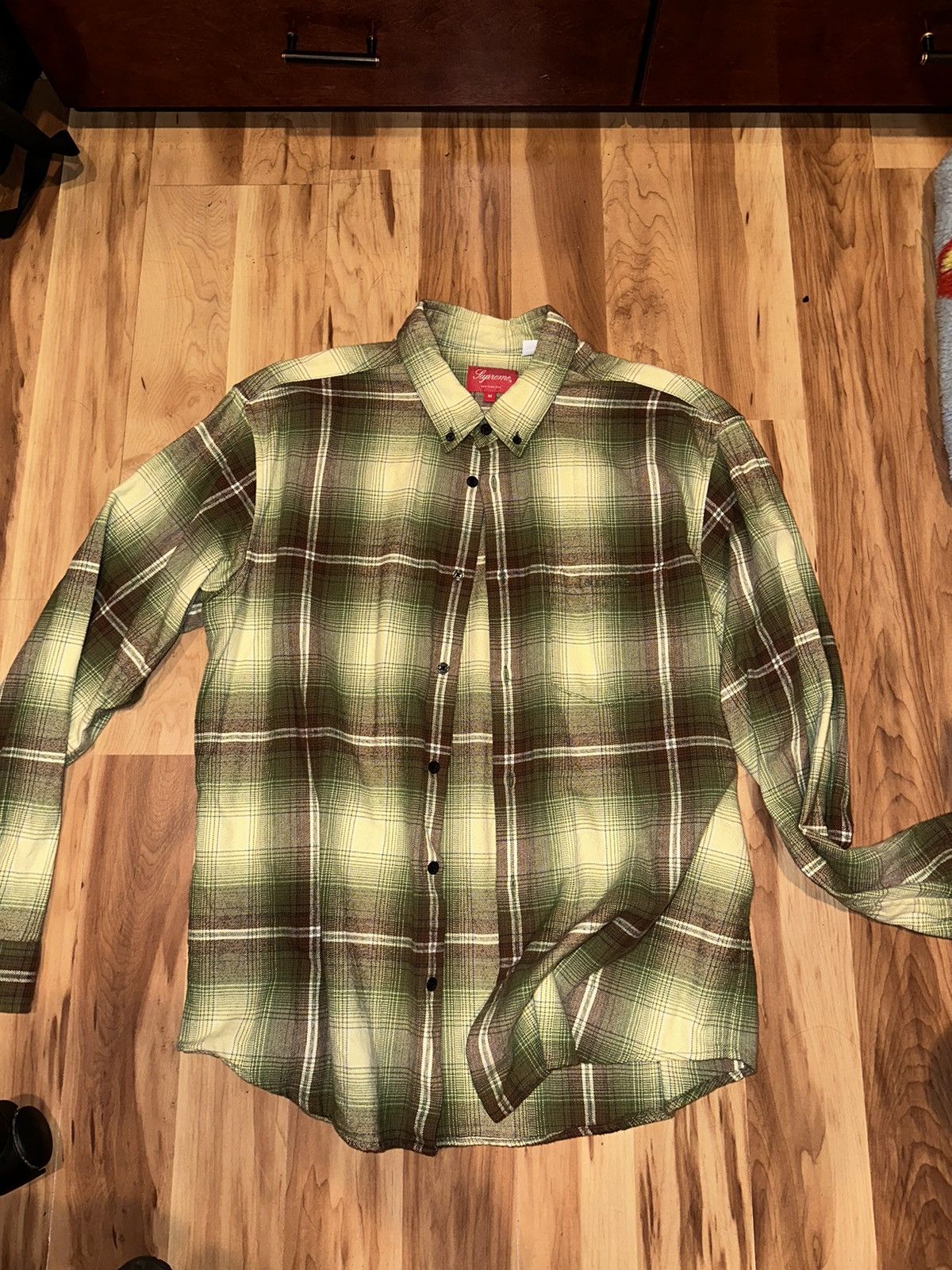 Supreme Supreme Shadow Plaid Flannel Shirt Green | Grailed