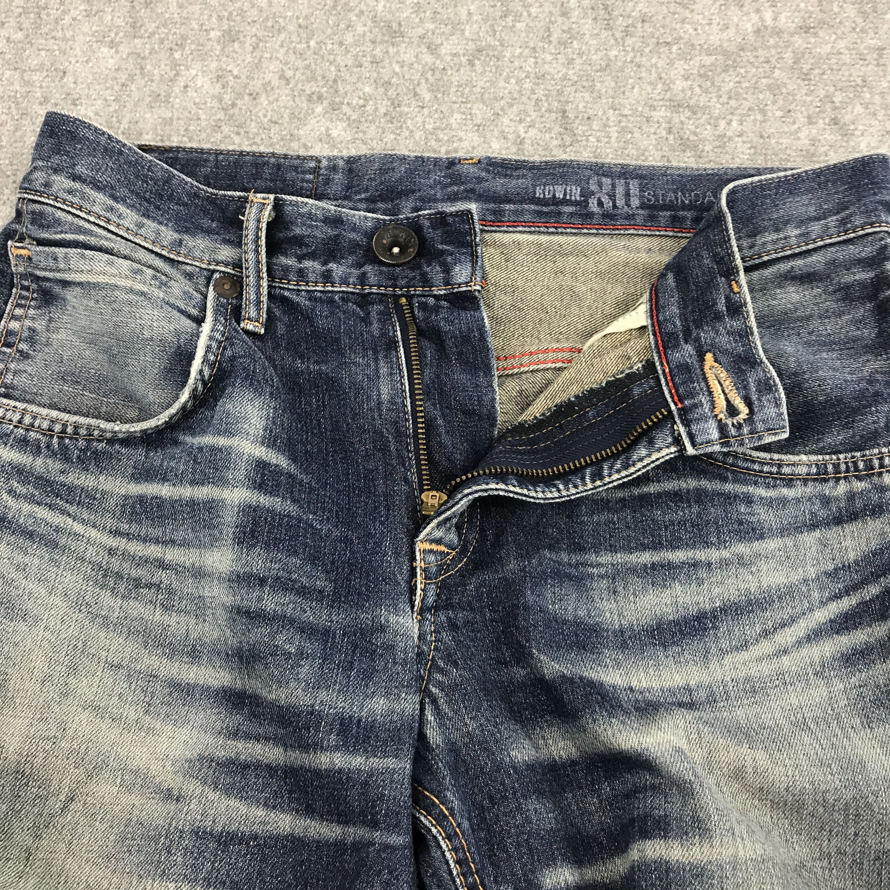 Japanese Brand Denim faded Edwin Japan distressed jean pants Size US 30 / EU 46 - 7 Thumbnail
