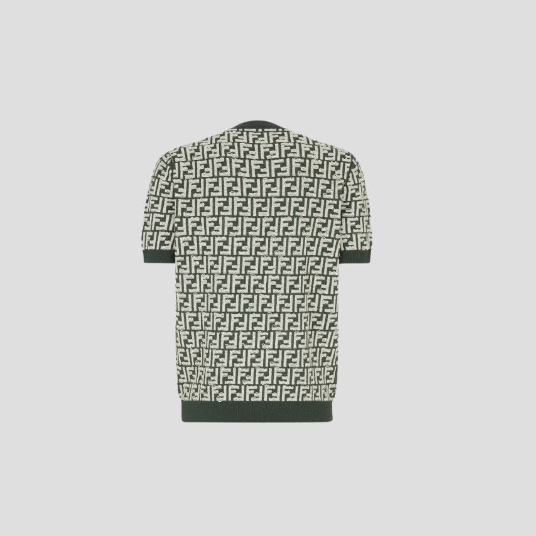 Fendi o1w1db10725 FZX051 FF Short Sleeved Jumper in Green/White Size US M / EU 48-50 / 2 - 2 Thumbnail