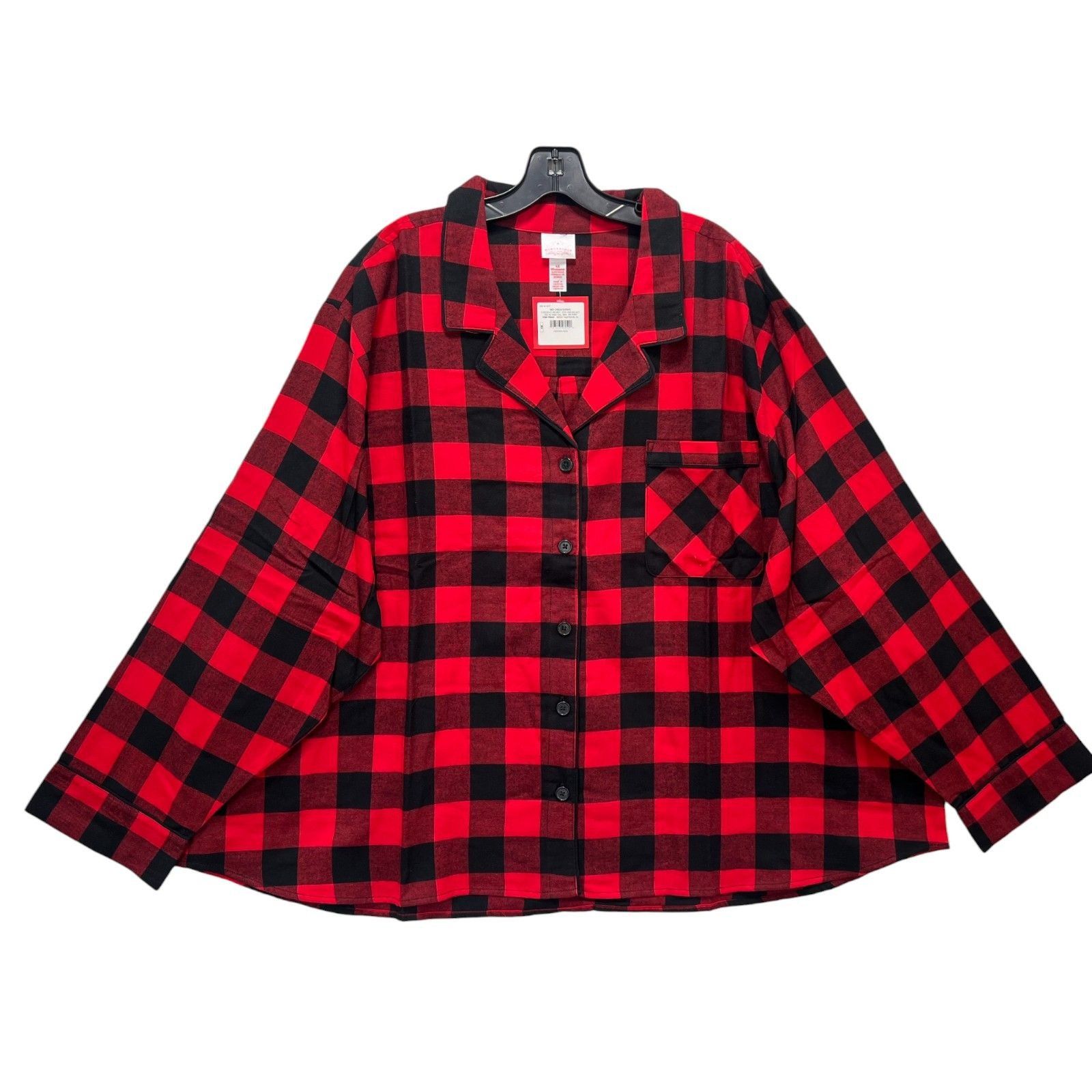 Other Wonder Shop - Women's Red Buffalo Check Flannel Pajama Set - Size ONE SIZE - 3 Thumbnail