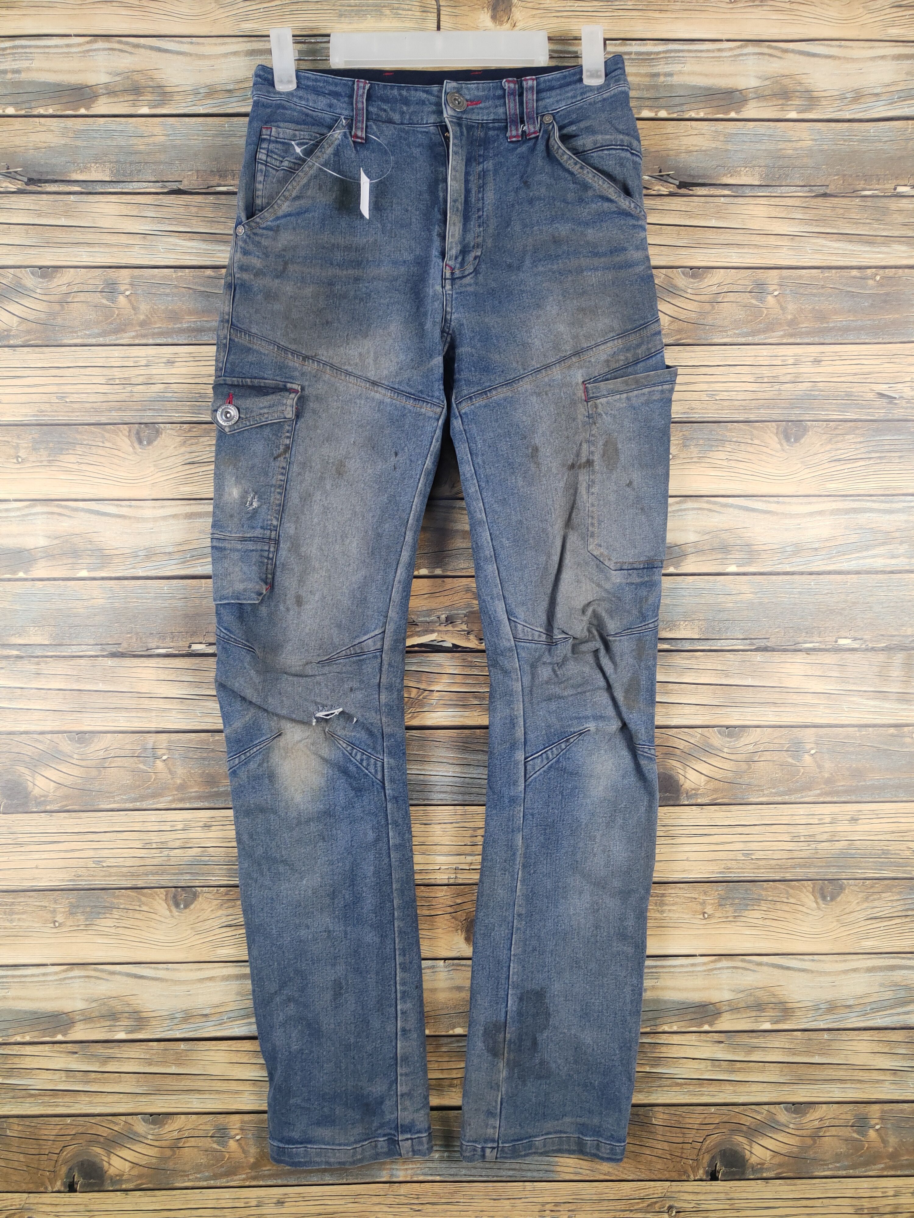 Japanese Brand FieldCore Blue Distressed Ripped Jeans #W2083 Size US 28 / EU 44 - 1 Thumbnail