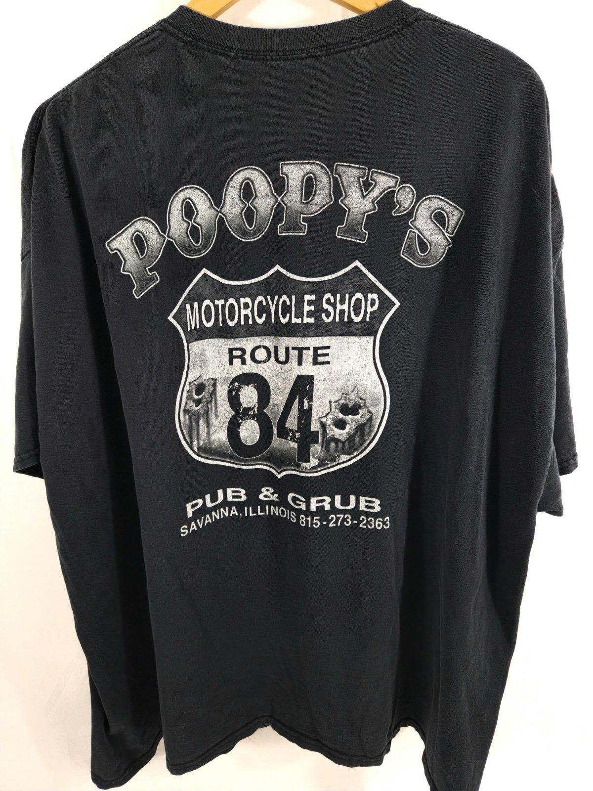 Designer Vintage Poopy's Motorcycle Shop T-Shirt - My Kind of .... Size US XXL / EU 58 / 5 - 3 Thumbnail