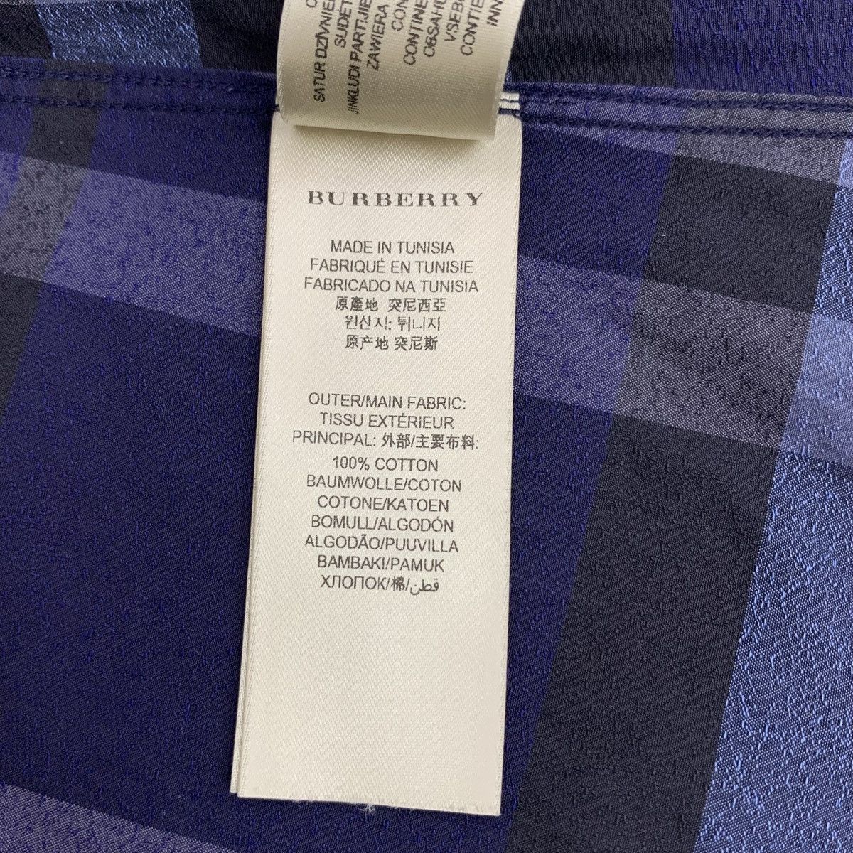 Burberry Burberry Dark Blue Check Collared Long Sleeve Shirt K26WX Size US S / EU 44-46 / 1 - 6 Thumbnail
