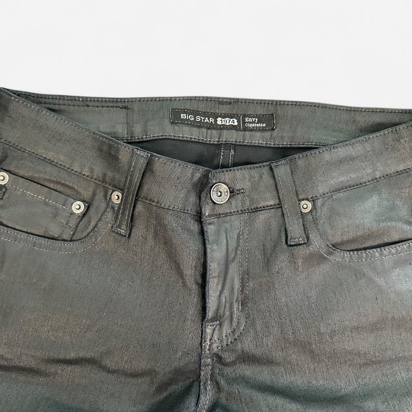 Big Star Big star black waxed jeans Size 28" / US 6 / IT 42 - 2 Thumbnail