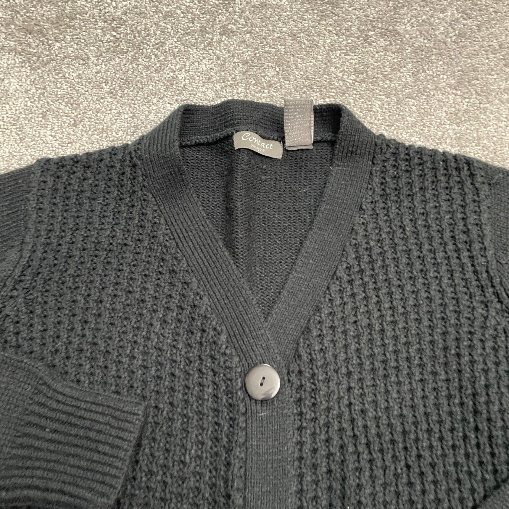 Vintage Contact New York Cardigan Sweater Womens L Black Button Down Acrylic Knit Industry: Vintage No Size L / US 10 / IT 46 - 3 Thumbnail
