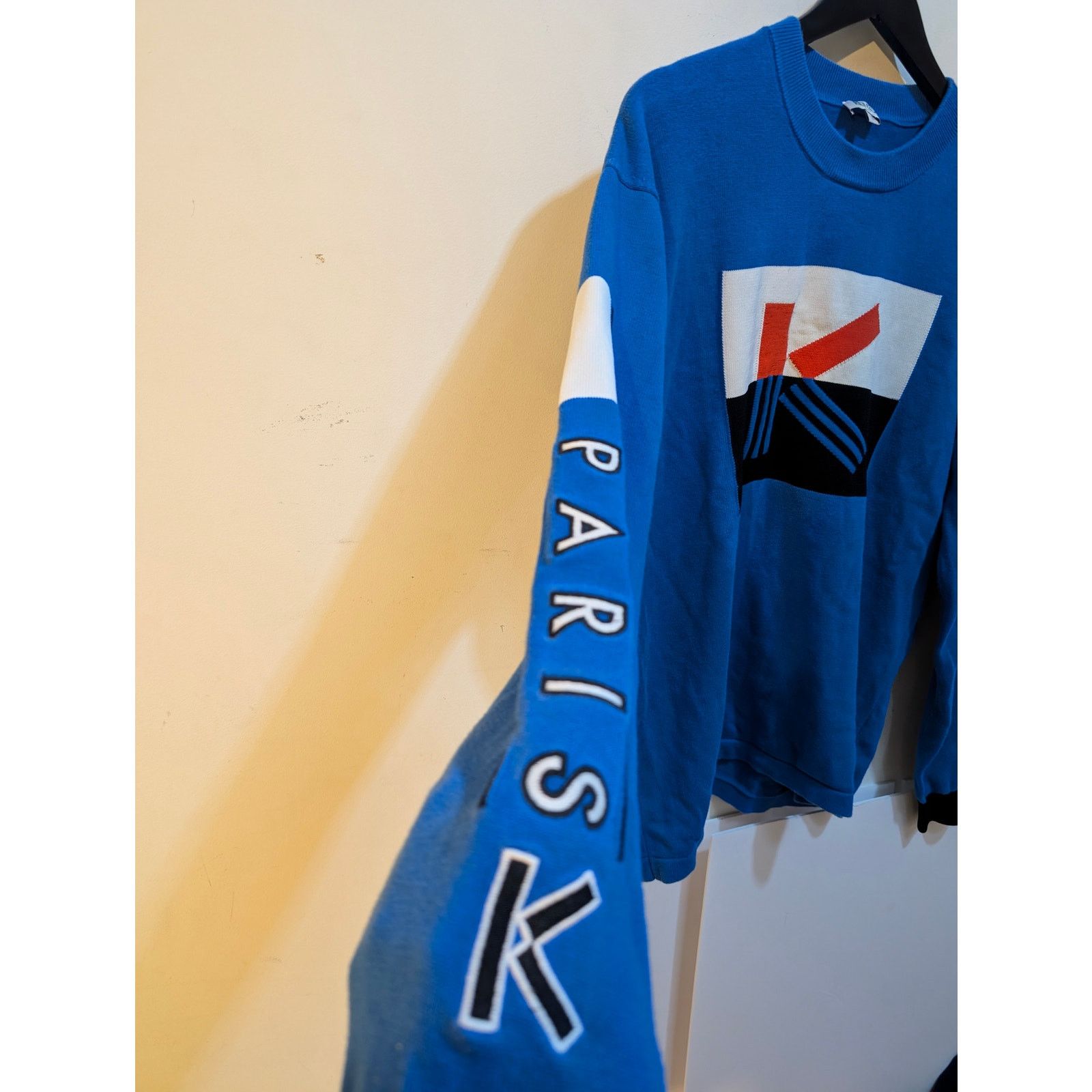 Kenzo Kenzo Paris Blue Letter Colorblock Sweater Sz L ($258 MSRP) Size US L / EU 52-54 / 3 - 5 Thumbnail