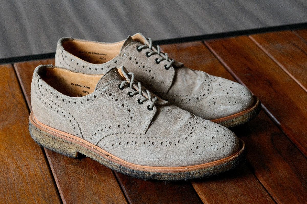 SANDERS Olly Dirty Buck Suede Wingtip Brogue Gibson