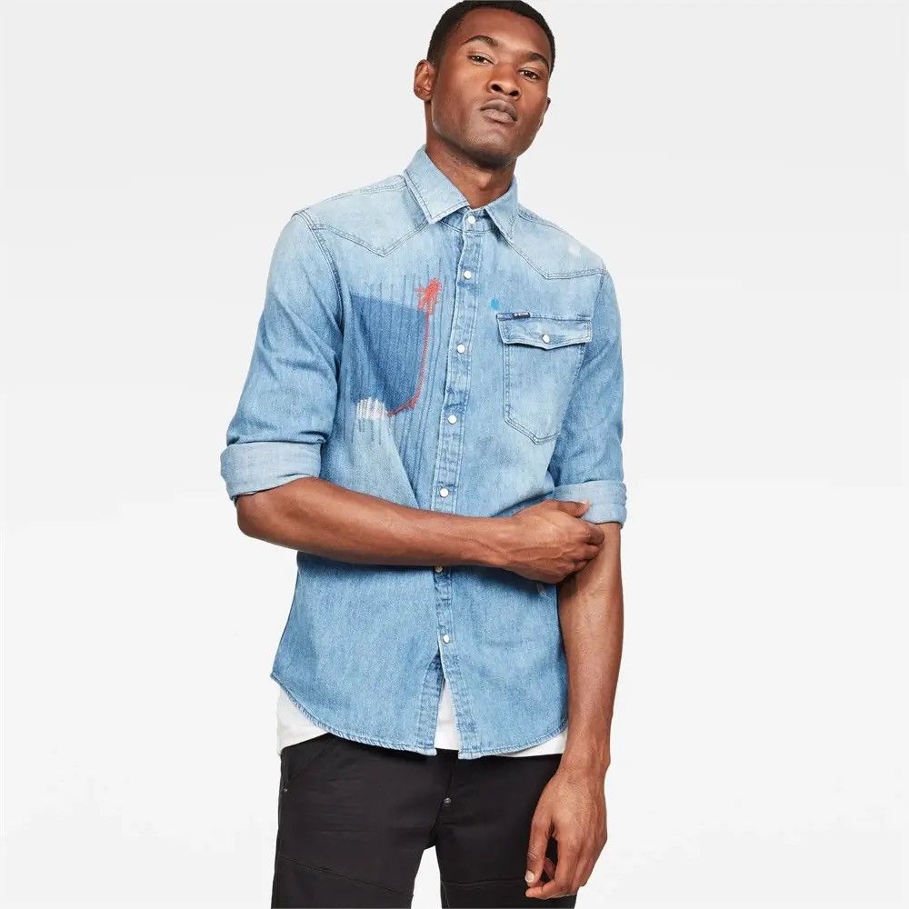 G-Star Raw 3301 Slim Fit Color Restored Denim Long Sleeve Shirt Size US L / EU 52-54 / 3 - 4 Thumbnail