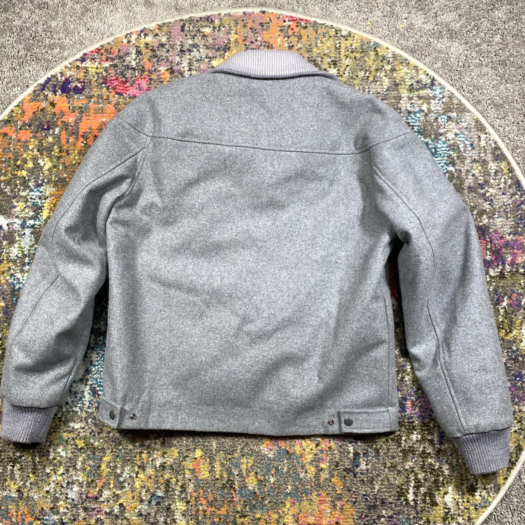 Lacoste VINTAGE Lacoste Jacket Mens Large Gray Wool Blend Bomber Full Zip 90s Sports Reversable Size US L / EU 52-54 / 3 - 2 Thumbnail