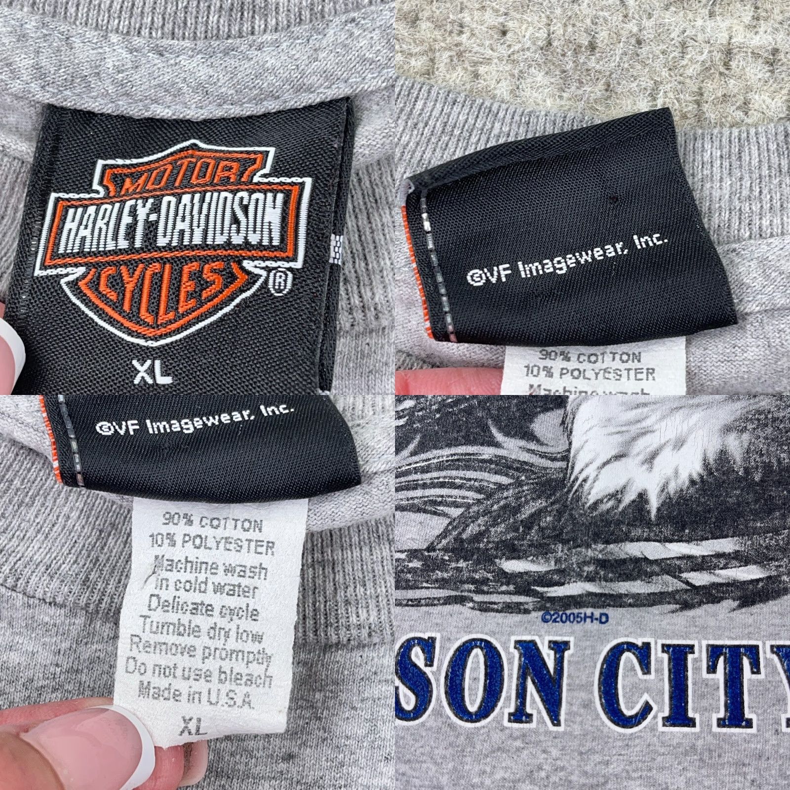 Harley Davidson VINTAGE Harley Davidson Shirt Men XL Gray Tank Top Pocket Tee Biker Y2K Eagle Size US XL / EU 56 / 4 - 8 Thumbnail