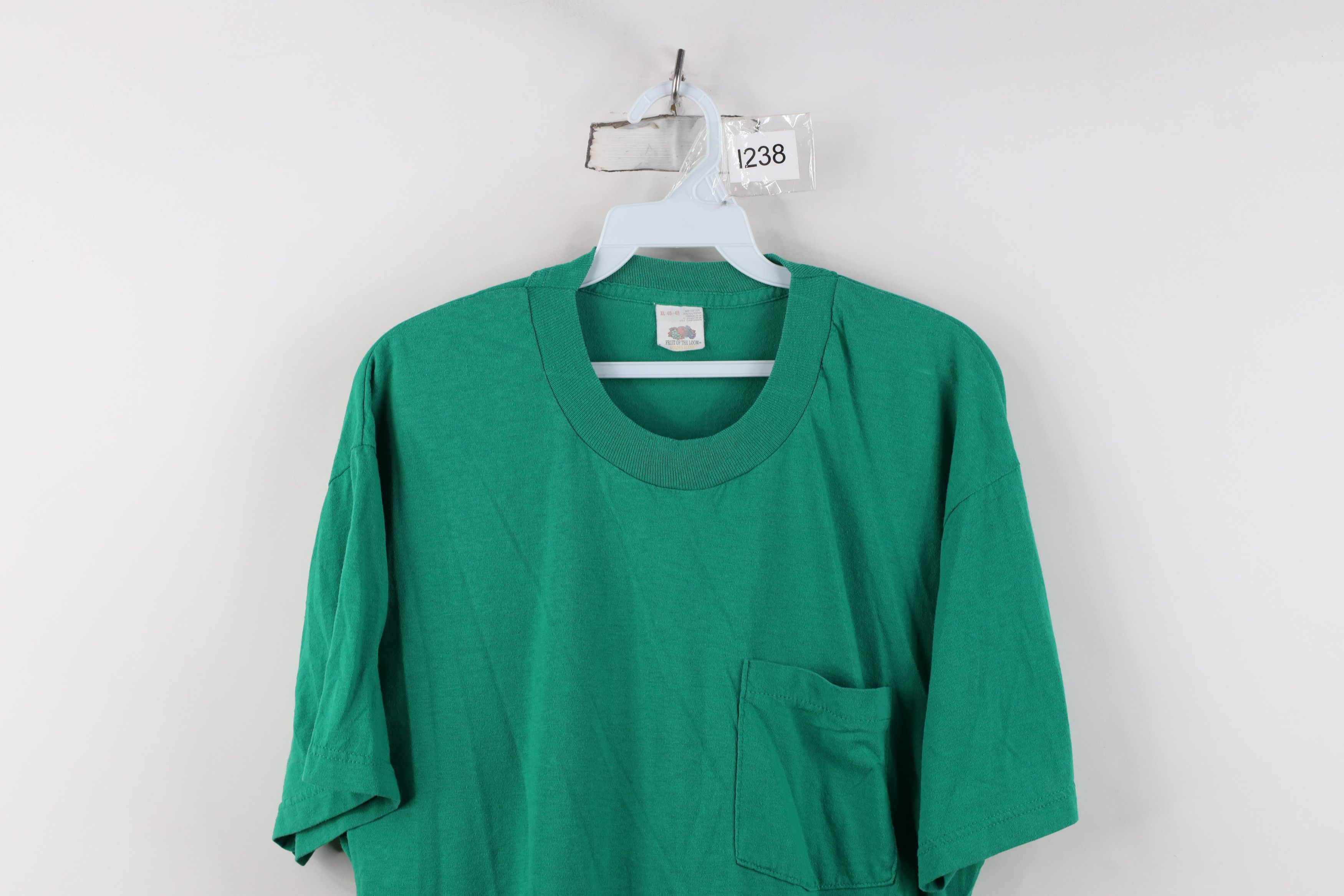 Vintage Vintage 90s Streetwear Short Sleeve Pocket T-Shirt Kelly Size US XL / EU 56 / 4 - 2 Thumbnail