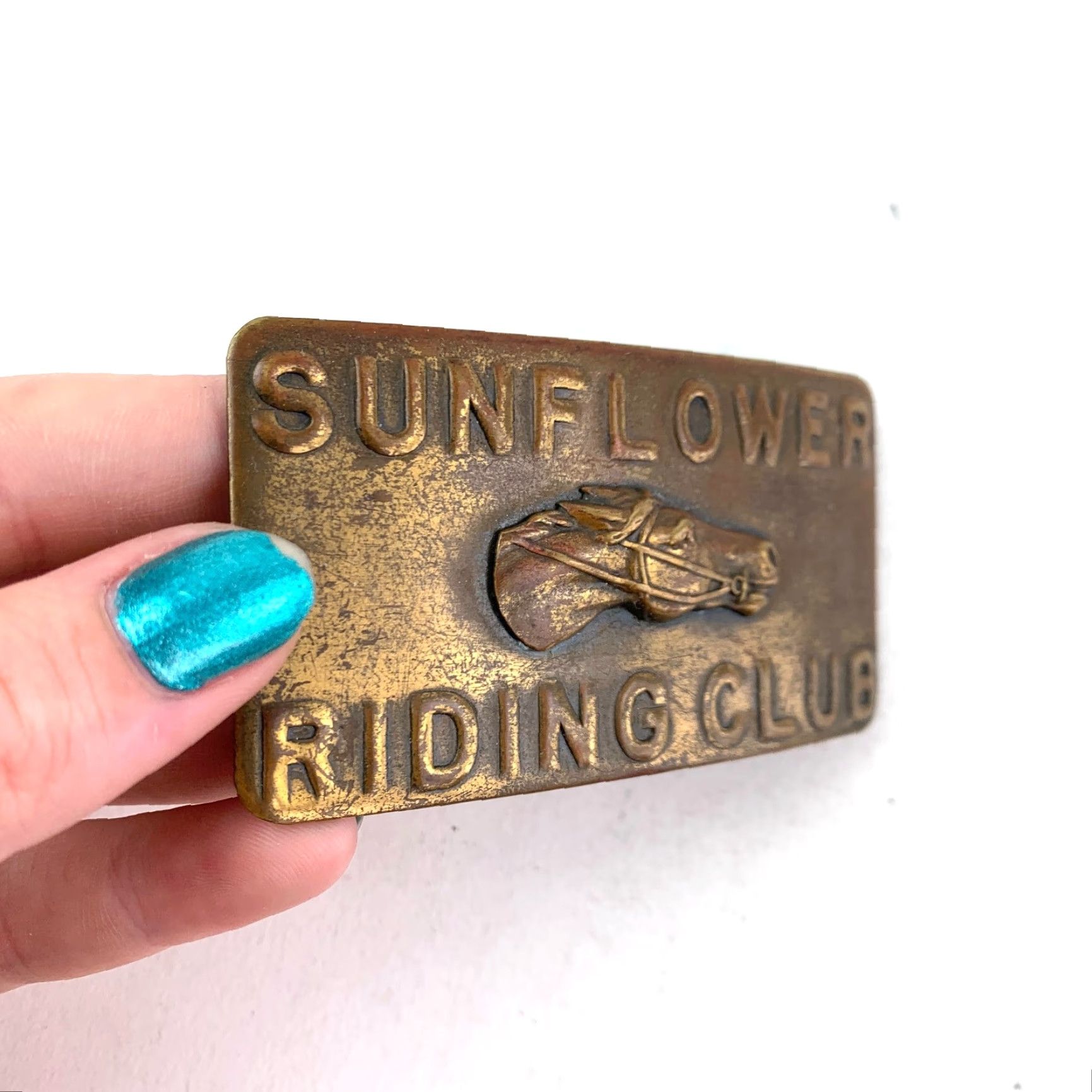 Sunflower VINTAGE Sunflower Riding Club 3D Metal Belt Buckle Men Western Buckle Tungsten? Size ONE SIZE - 3 Thumbnail