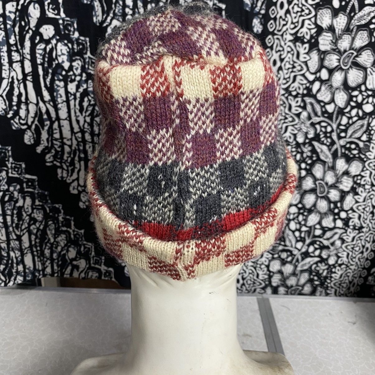 Japanese Brand × Vintage Original sample handcarfted england plaid beanie hats Size ONE SIZE - 2 Thumbnail