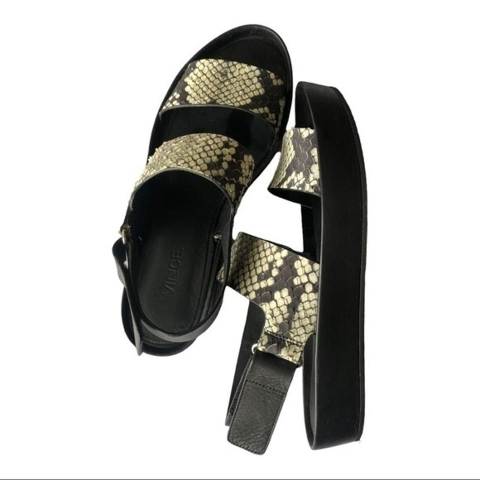 Vince VINCE 'Marett' Python Snakeskin LEATHER Flatform Size 7M Size US 7 / IT 37 - 3 Thumbnail