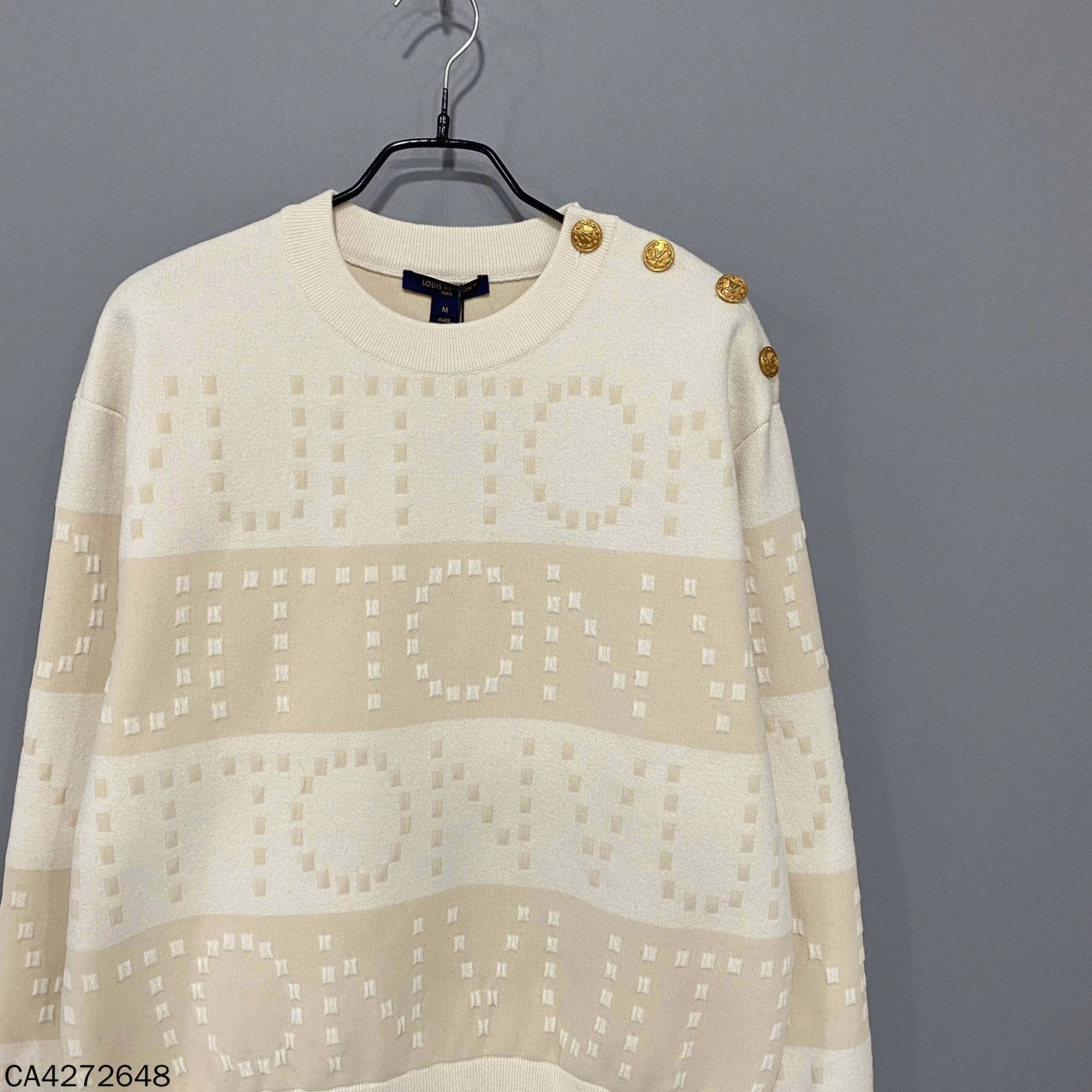 Louis Vuitton LV Nude Beige Logo Sweatshirt M Size M / US 6-8 / IT 42-44 - 2 Thumbnail